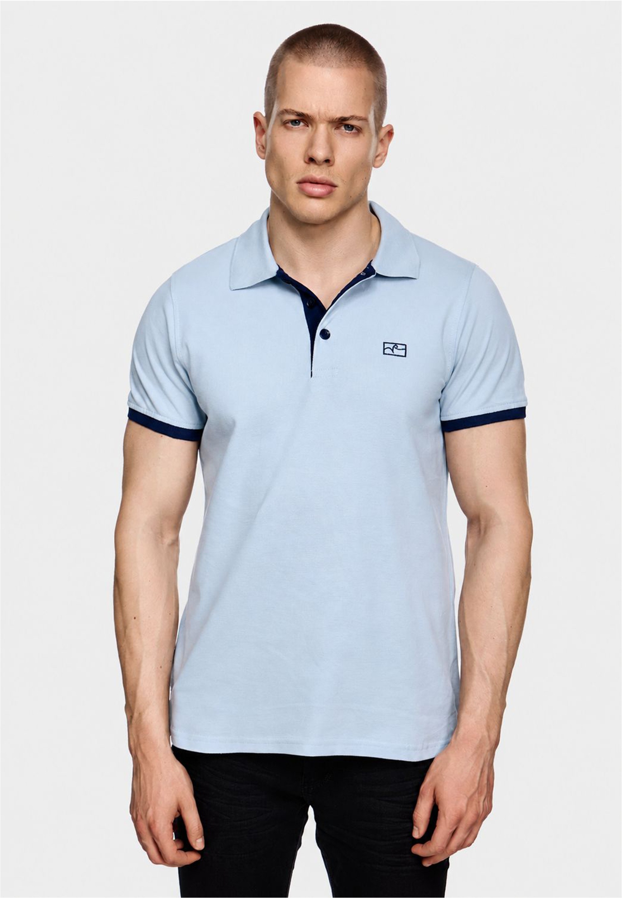 Rusty Neal Poloshirt "Rusty Neal Polo" mit kontrastfarbig abgesetzter Knopfleiste