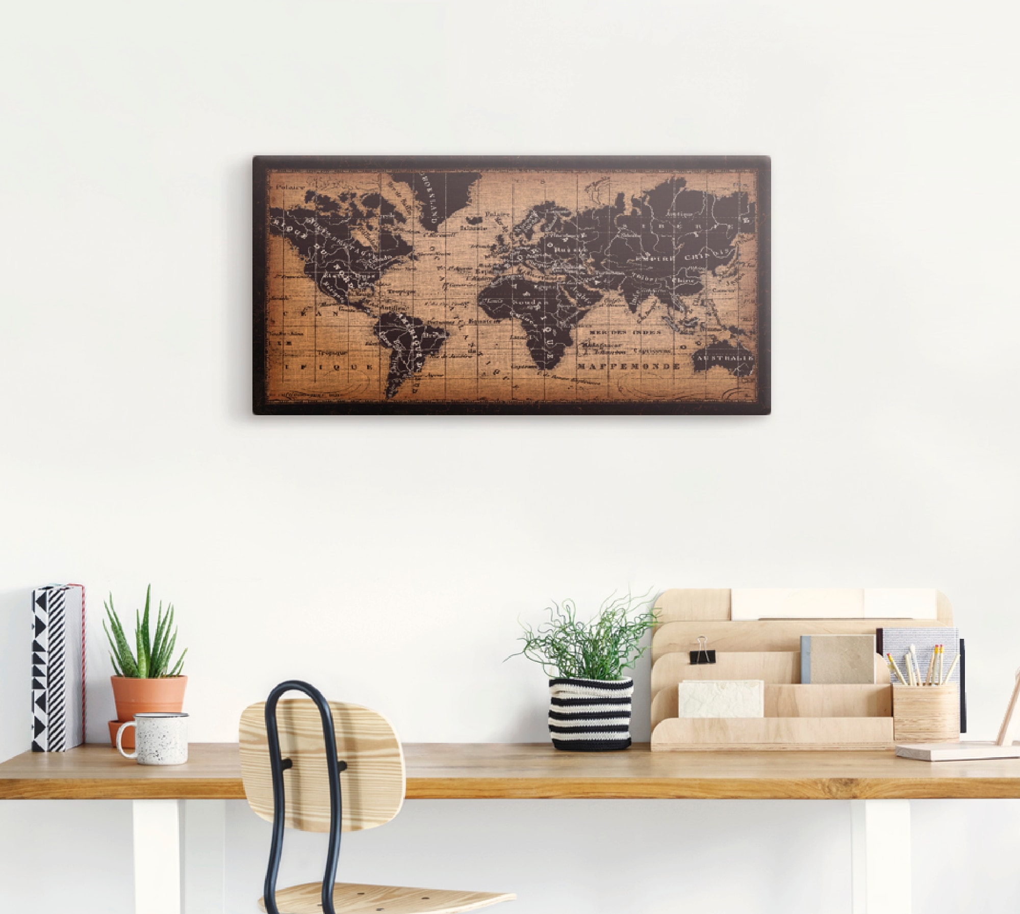 Wandbild Größen kaufen Artland »Alte Weltkarte«, St.), Landkarten, | in versch. als Leinwandbild, (1 BAUR Wandaufkleber oder Poster