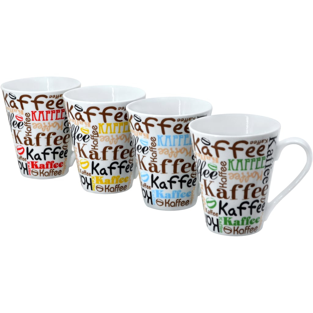 Retsch Arzberg Becher »Kaffeescript«, (Set, 4 tlg.)