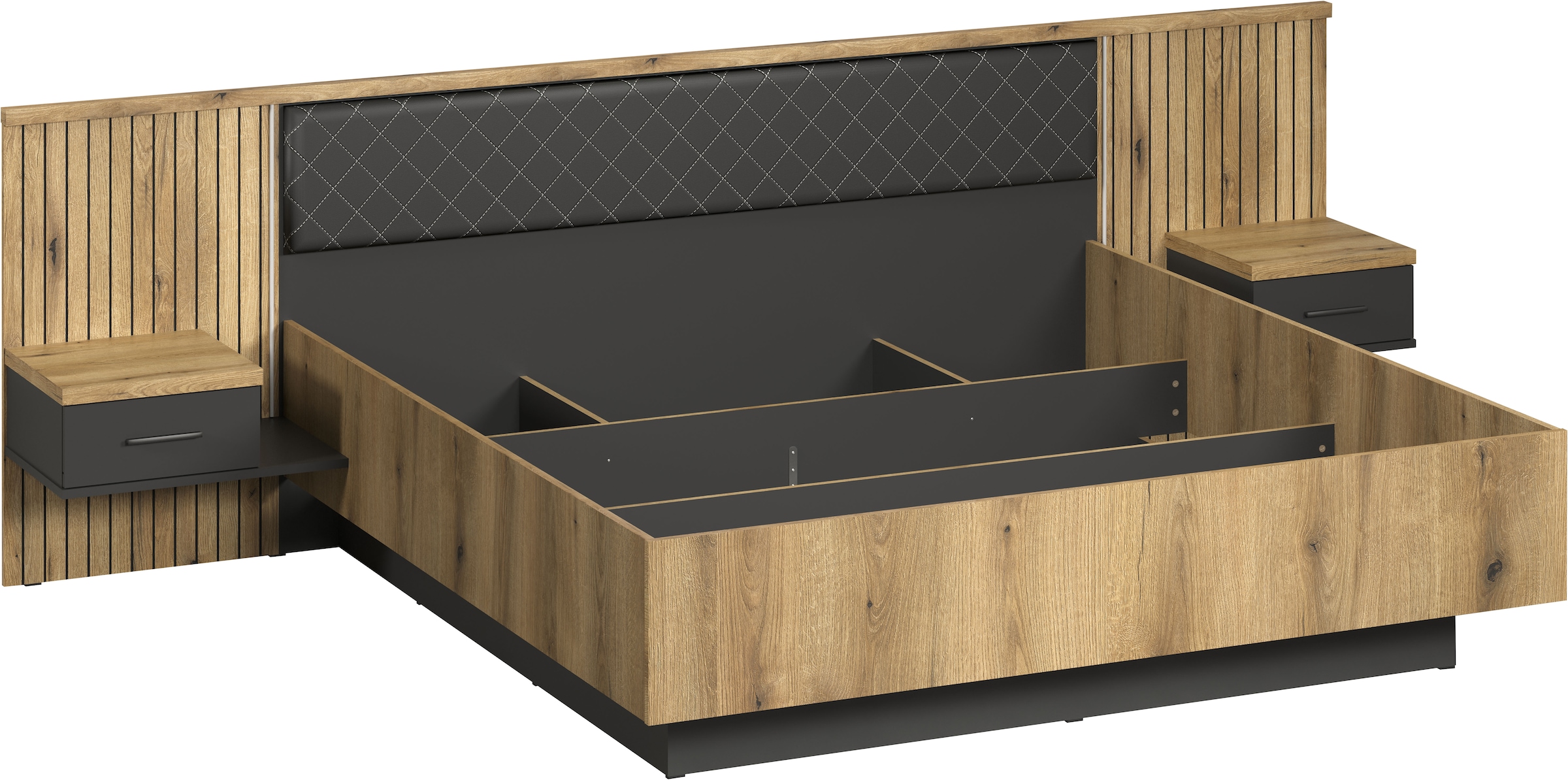 INOSIGN Bettgestell "Estepona" 1 Stk. tlg. Bett 180x200 cm inklusive Nachtk günstig online kaufen