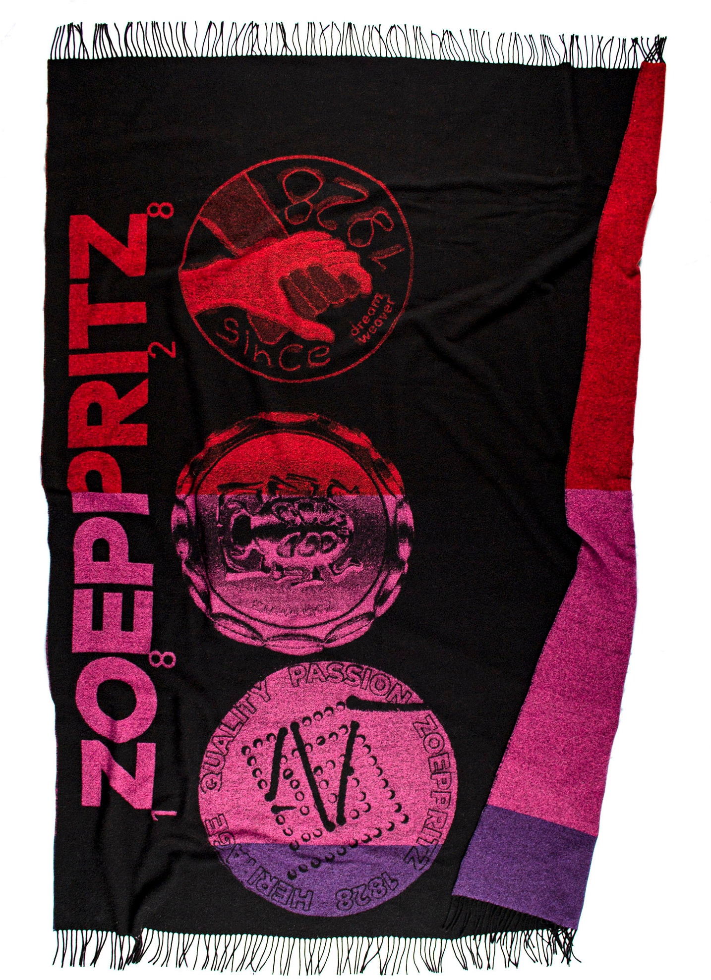 ZOEPPRITZ1828 Wohndecke "Logo Greeny" Decke aus recyceltem Cashmere
