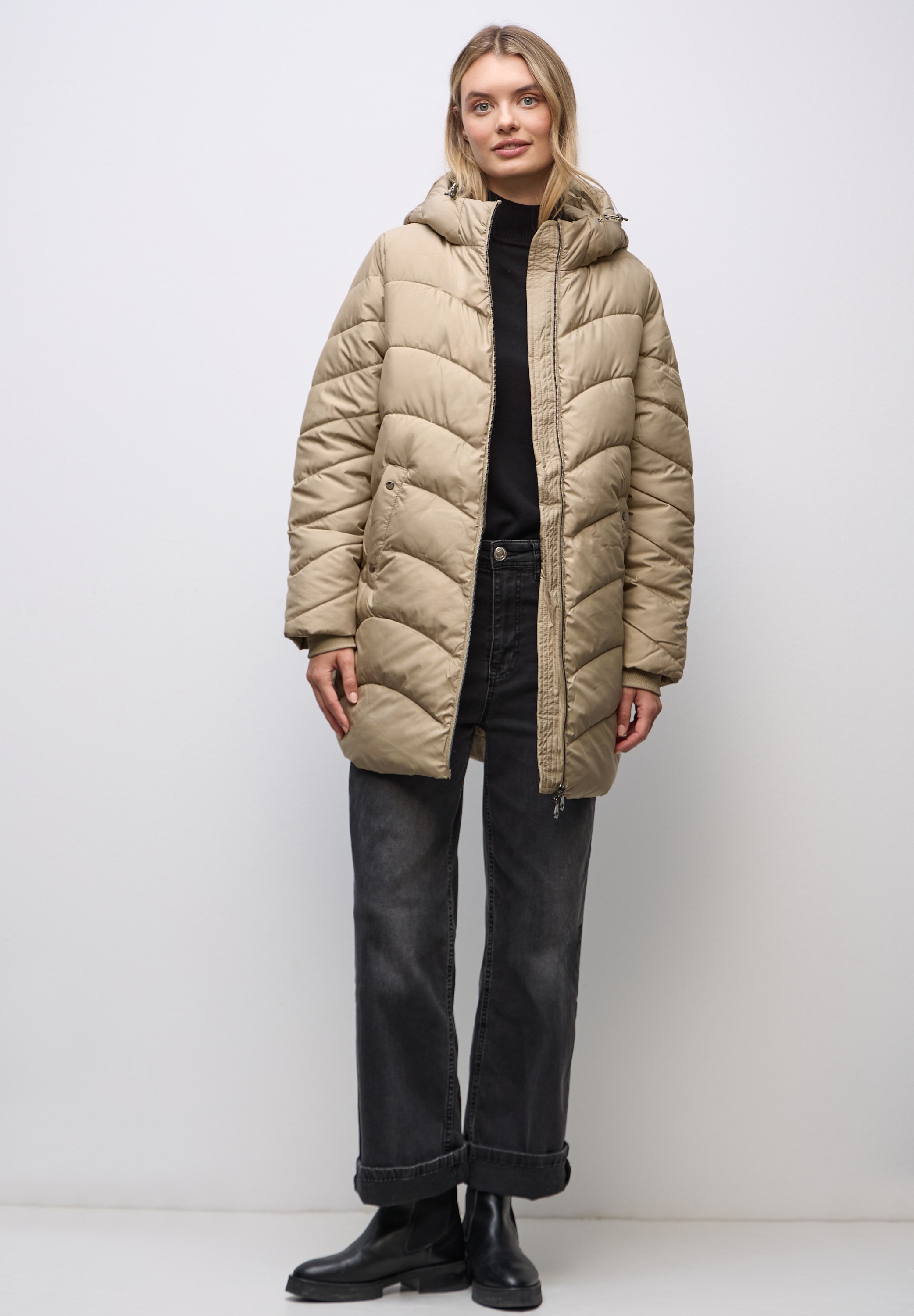 STREET ONE Steppjacke mit Kapuze mit Kapuze mit Tunnelzugband
