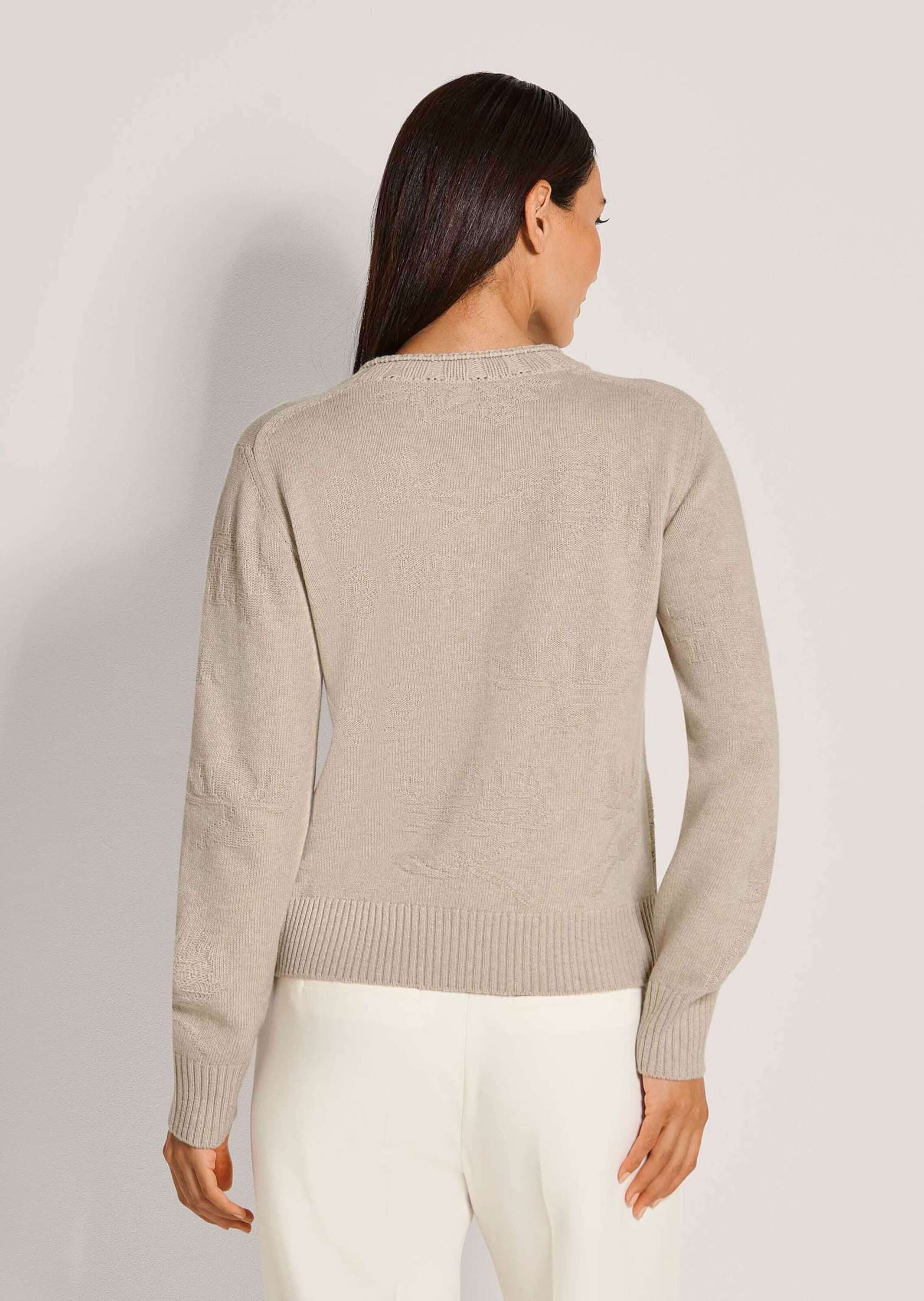 MADELEINE Longpullover »Kaschmirpullover Eleganter Strickpullover mit floralem Design« florales Strickmuster