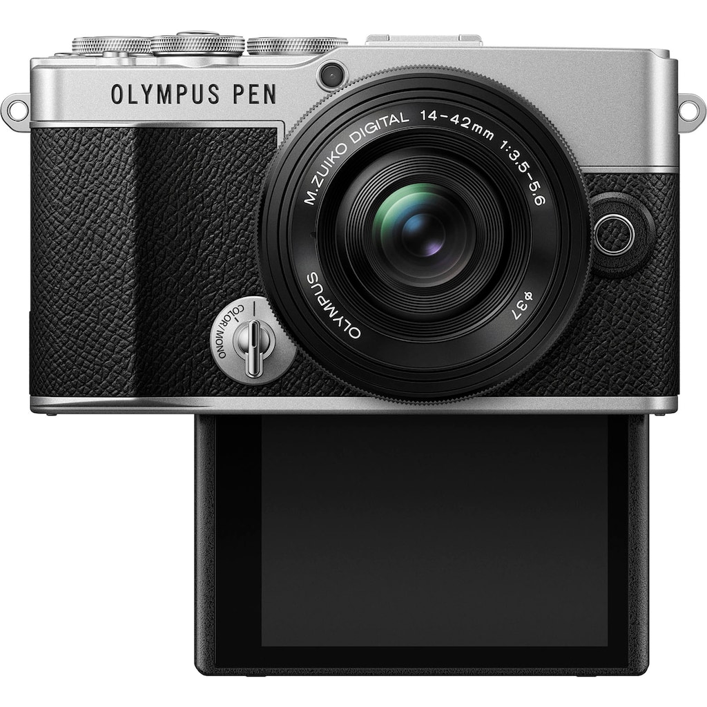 Olympus Systemkamera »E‑P7«, M. Zuiko Digital ED 14-42mm F3.5-5.6 EZ Pancake, 20,3 MP, 3 fachx opt. Zoom, WLAN-Bluetooth