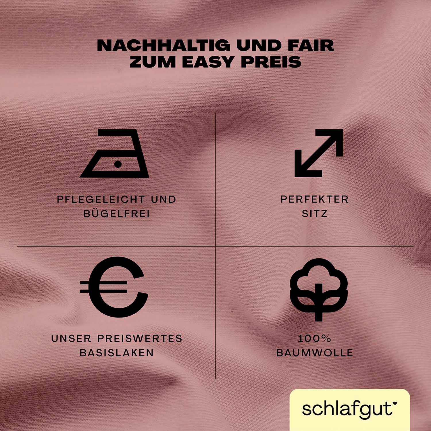 Thumbnail - Schlafgut Spannbettlaken "EASY aus 100% Baumwolle, weich & saugfähig, Marken-Bettlaken", für Matratzen bis 22 cm Höhe, i...