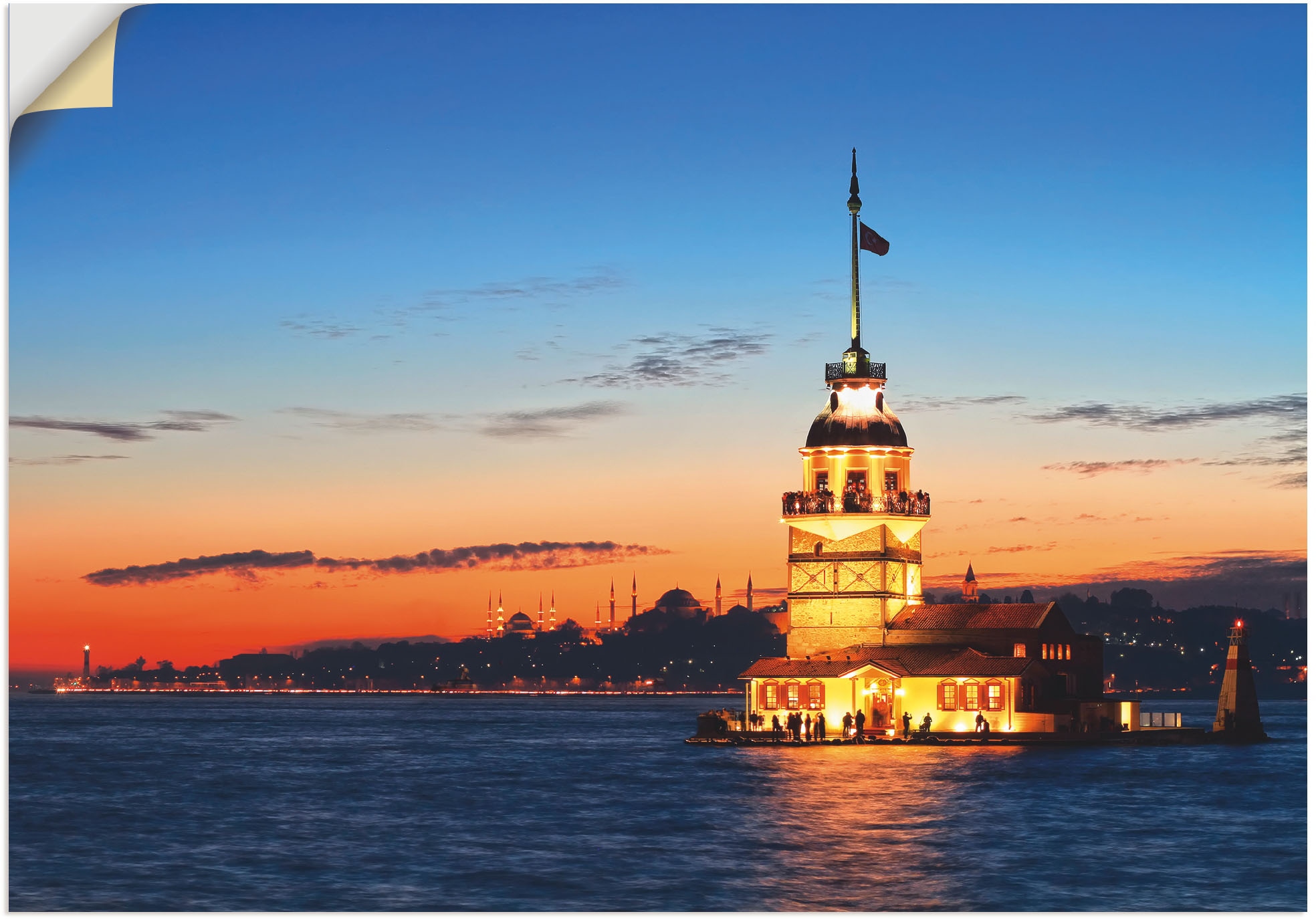 Artland oder Gebäude, Größen kaufen Leinwandbild, Wandbild St.), Leanderturm«, BAUR »Istanbul versch. Poster Alubild, in Wandaufkleber als | (1