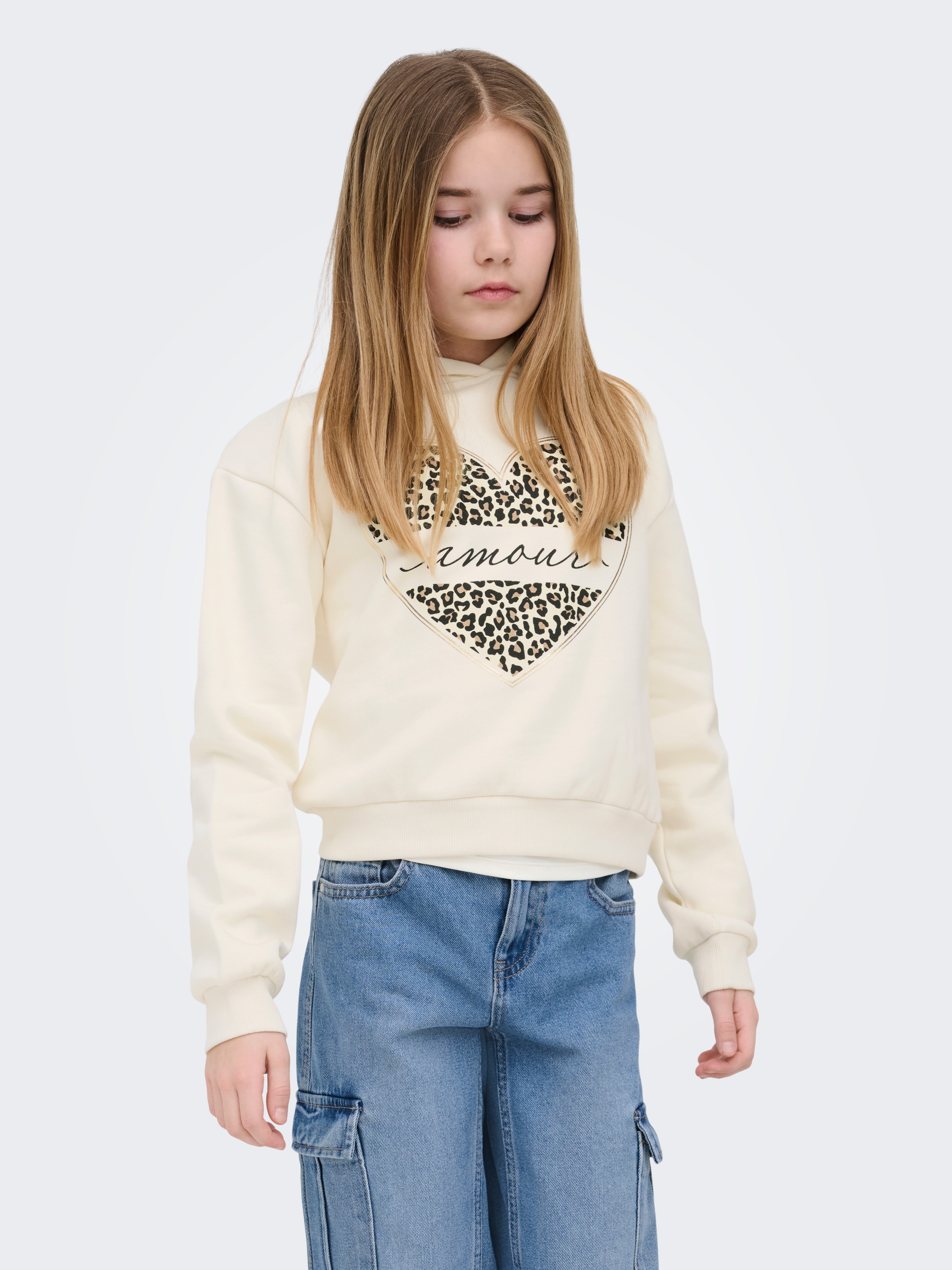 KIDS ONLY Kapuzensweatshirt "KOGCOOPER LIFE HEART LS HOODIE SWT NOOS"