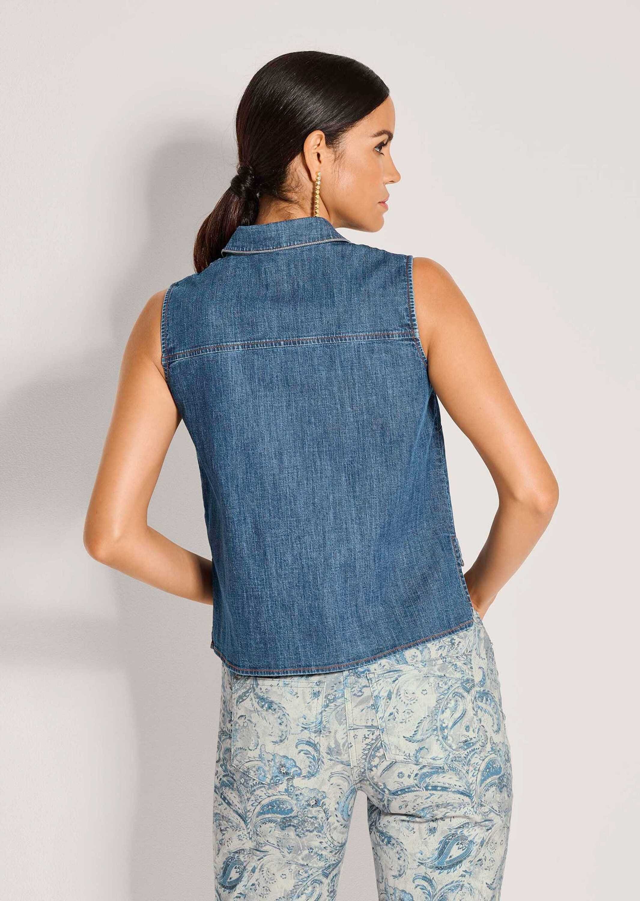 MADELEINE Hemdbluse »Jeansbluse Modernes Denimtop mit Hemdkragen«