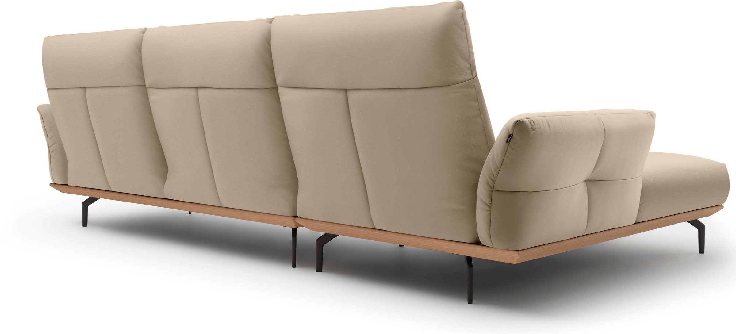 Creation BY ROLF BENZ Ecksofa »CR.460«, Sockel in Eiche, Winkelfüße in Umbragrau, Breite 318 cm