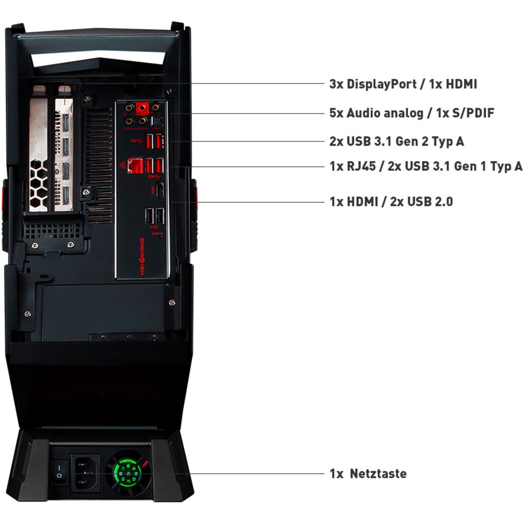 MSI PC-Set »PC i7-8700, 16GB, SSD + HDD, RTX 2060 + 60 cm (24") TFT«