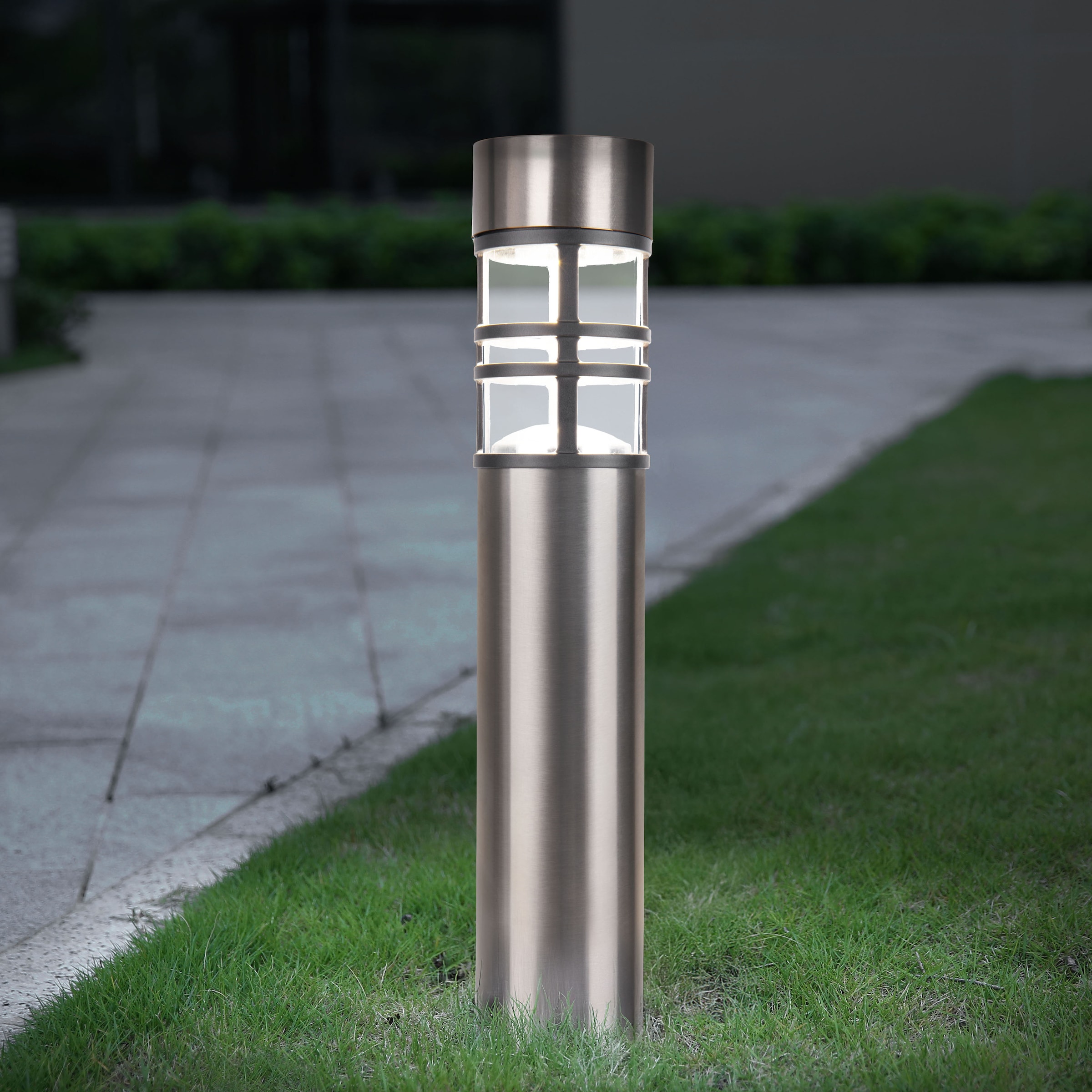näve LED Solarleuchte »Bobby«, 1 flammig, Leuchtmittel LED-Modul | Leuchtmittel wechselbar, 3er Set, Dämmerungssensor, Schiebeschalter, Höhe 42cm, Edelstahl, IP44