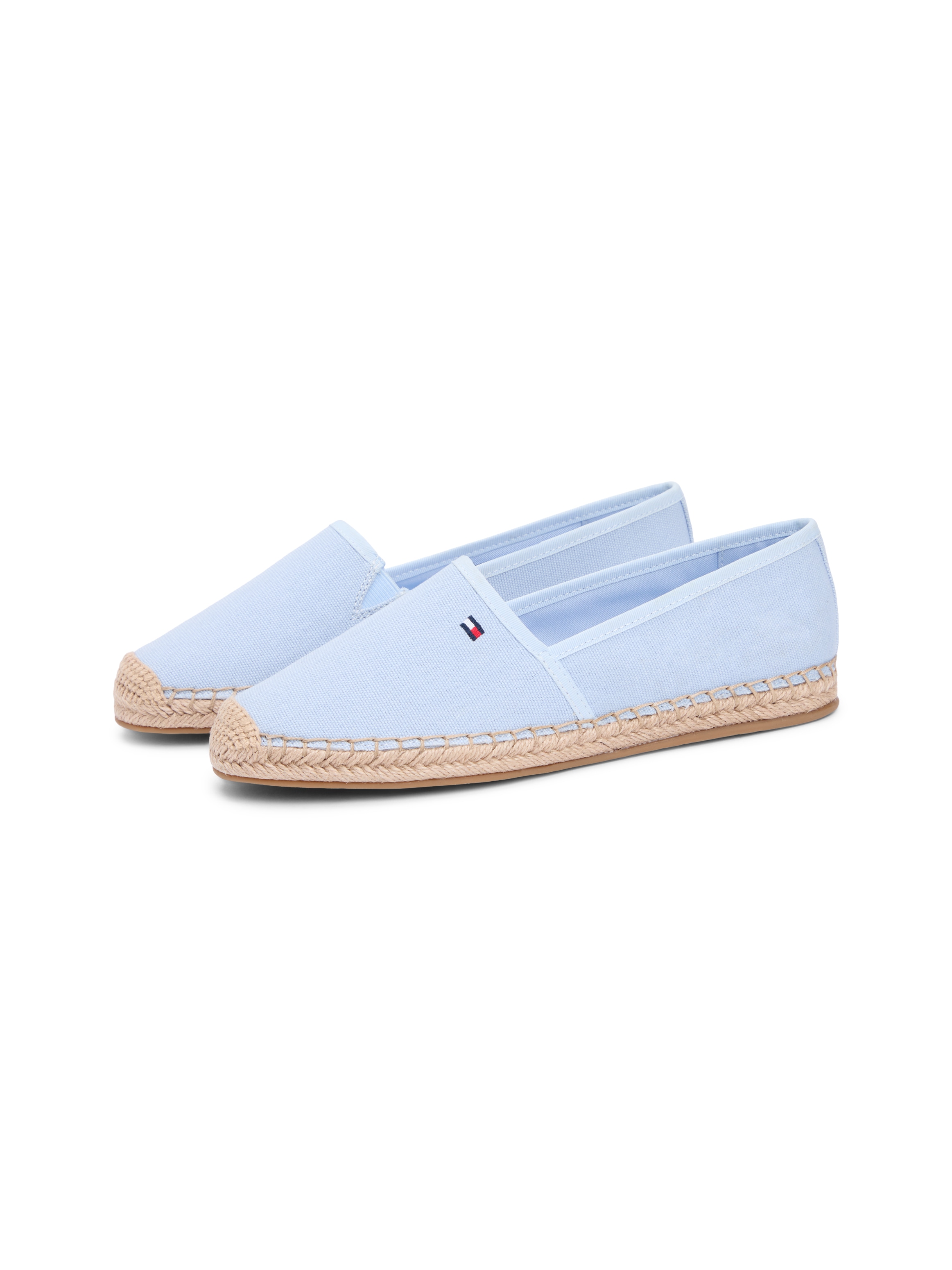 Tommy Hilfiger Espadrille "FLAG CANVAS ESPADRILLE",Slipper, Flats, Bequemschuh, Jutebezug und Ziernähten, schmale Form