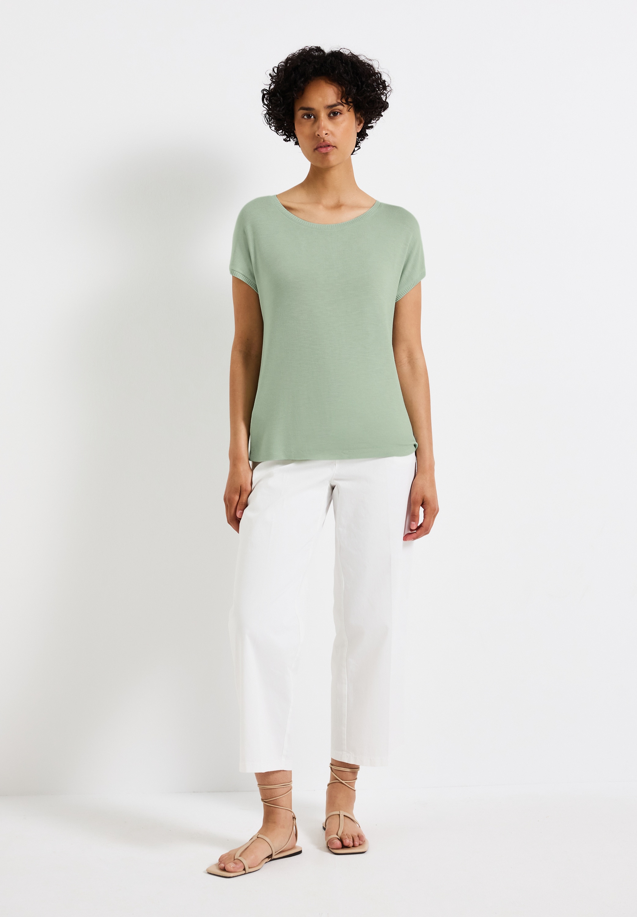 STREET ONE T-Shirt, mit Materialmix