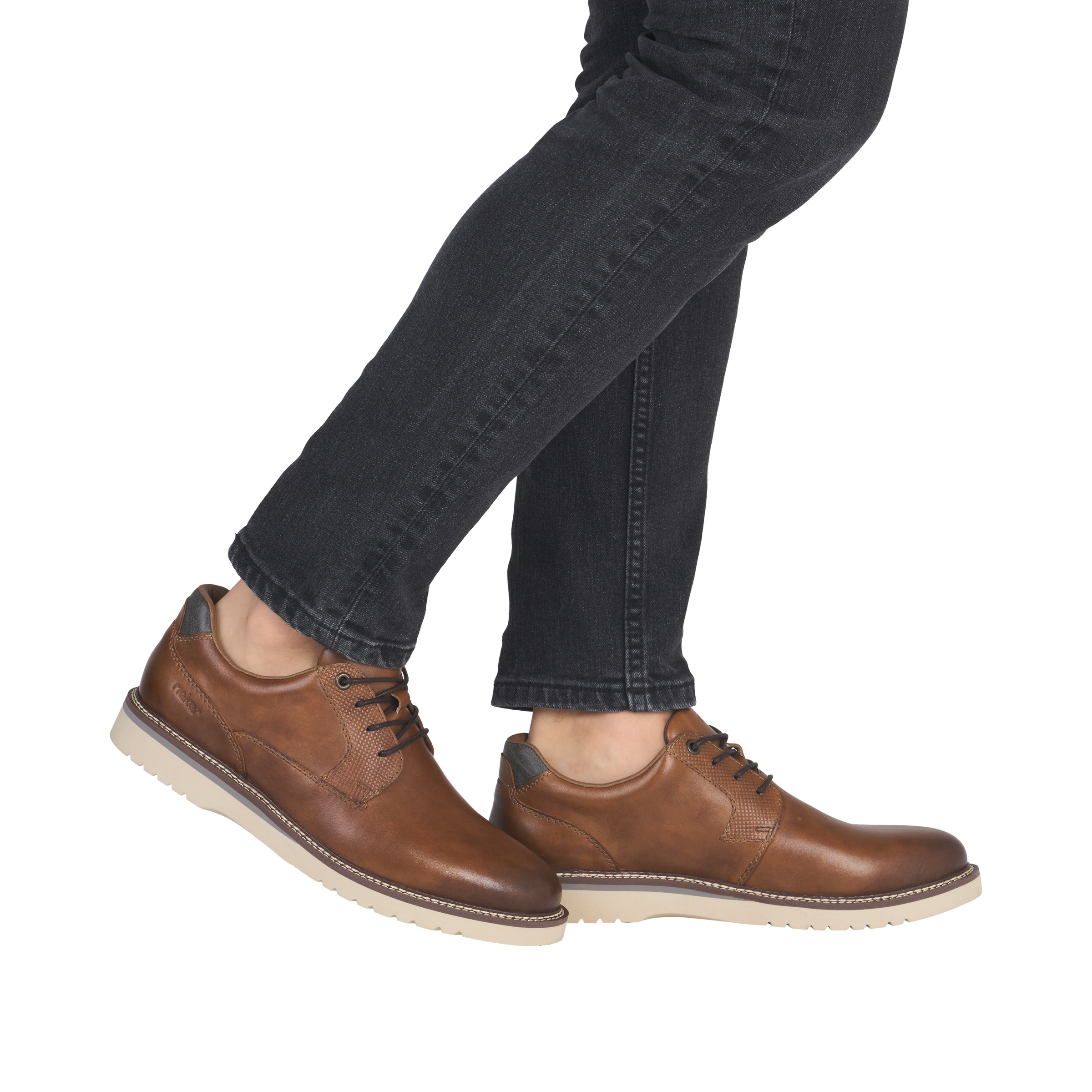 Schnürschuh RIEKER, Herren, Gr. 44, braun, Glattleder, used, Schuhe Schnürschuh, Halbschuh, Business-Schnürer in bequemer Form 3
