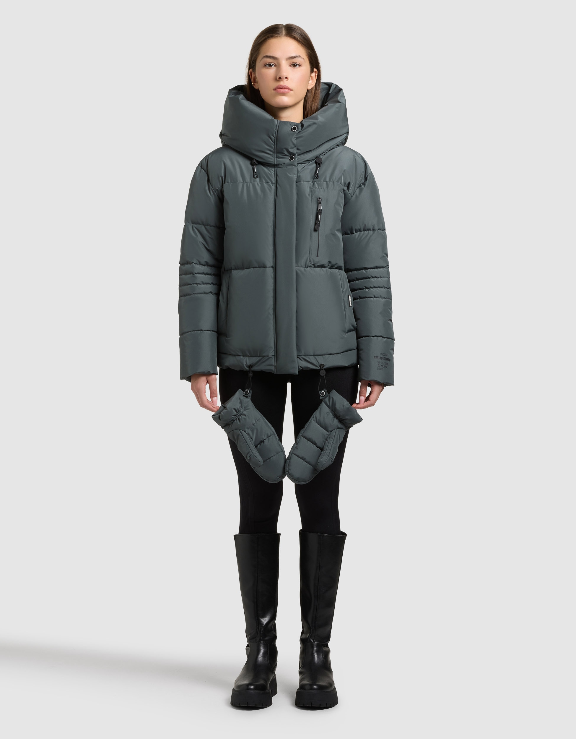 khujo Steppjacke »PEEKE2 WITH GLOVES« mit Kapuze