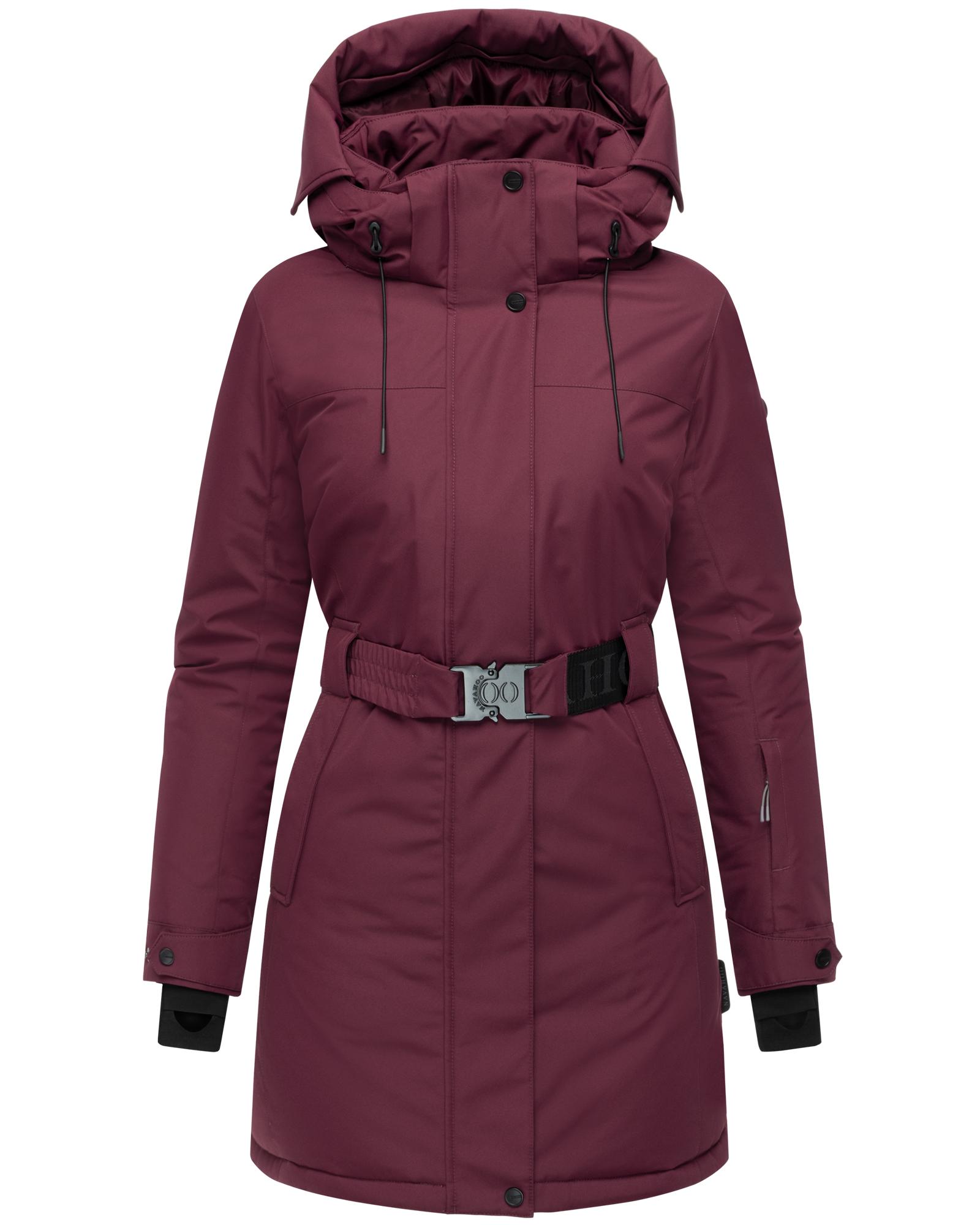 Navahoo Wintermantel "Frostkuss 14" Warmer Damen Mantel mit abnehmbarer Kapuze und Taillengürtel