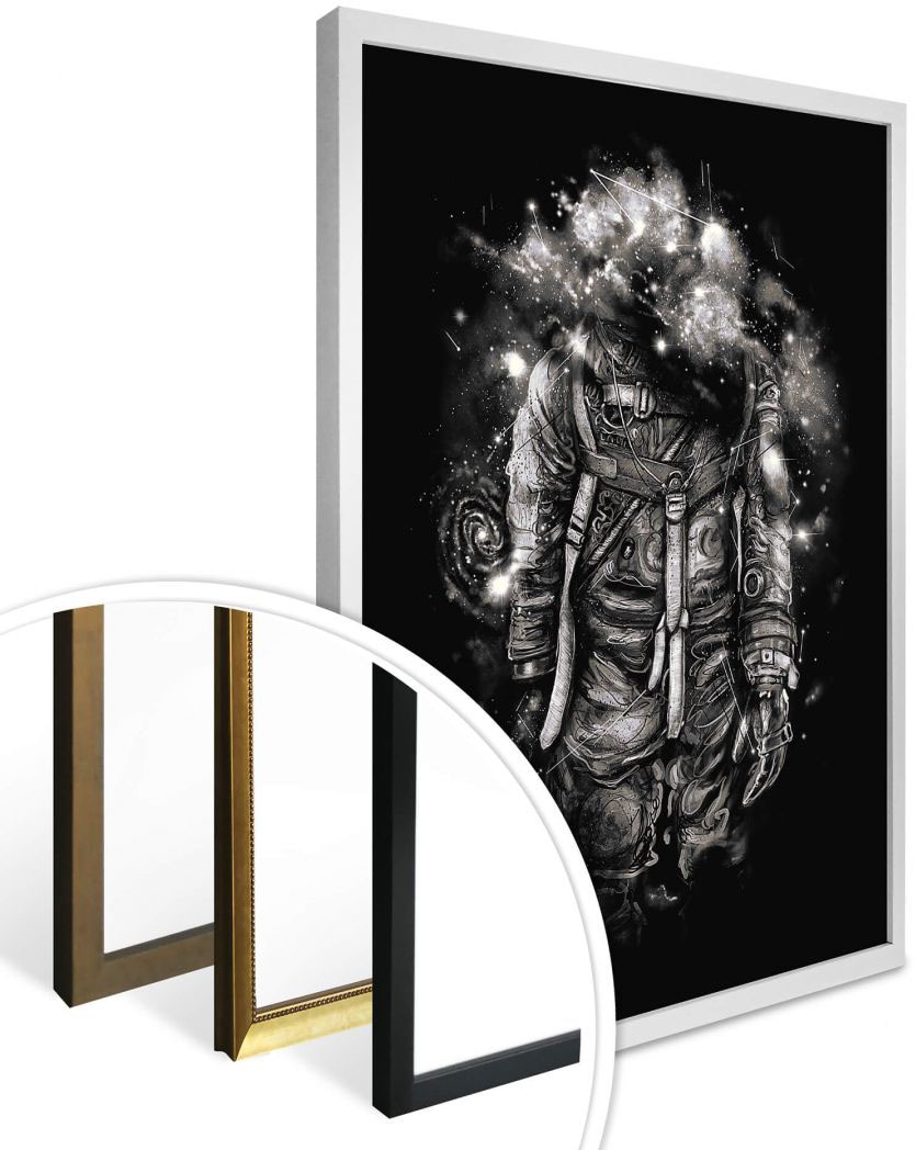 Wall-Art Poster »Universum Astronaut Schwarz Galaxie«, Astronaut, (1 St.),  Poster, Wandbild, Bild, Wandposter bestellen | BAUR