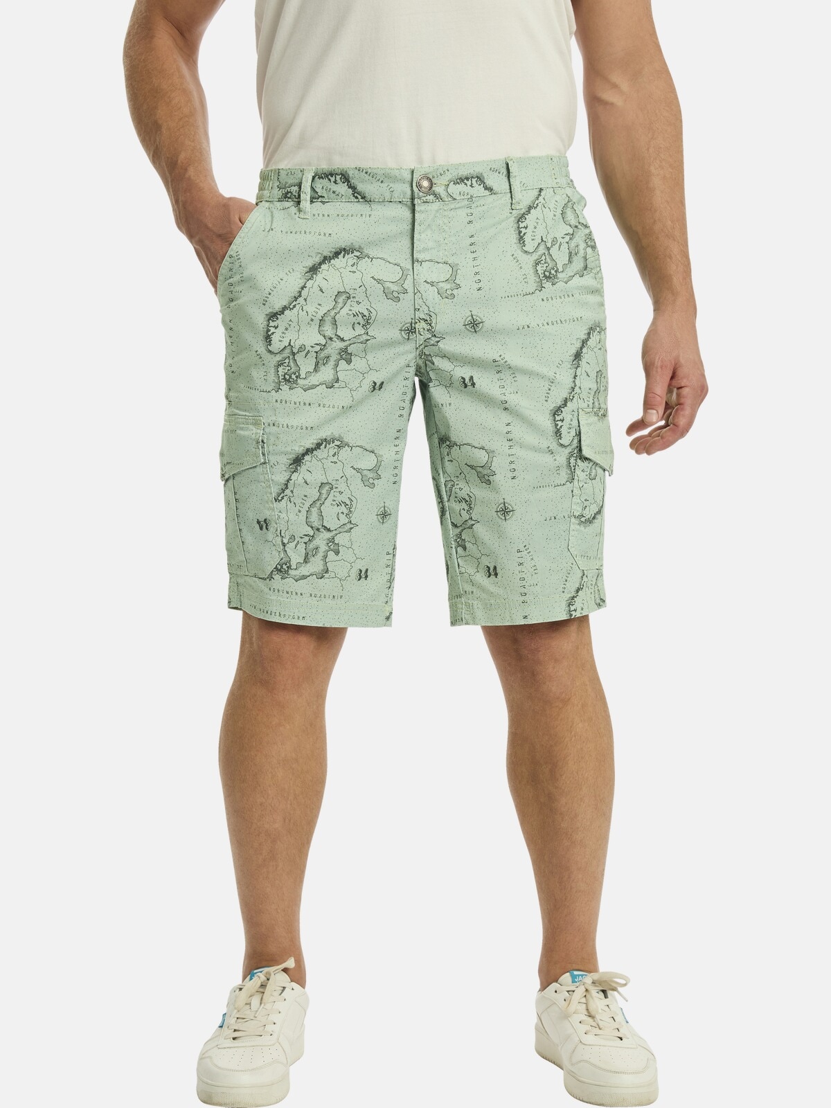 Jan Vanderstorm Cargobermudas "Cargobermuda GUBBEN" mit Landkarten-Print günstig online kaufen
