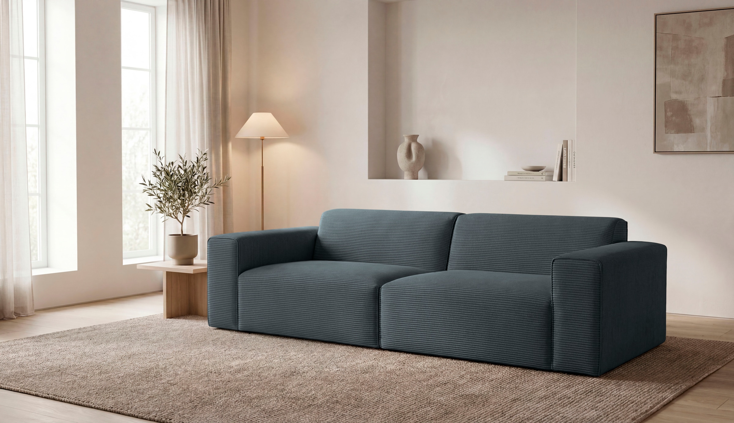 OTTO home 3-Sitzer "Clayton Breite 248 cm" in einem trendigen Cord-Bezug, verschiedene Kombinationen verfügbar