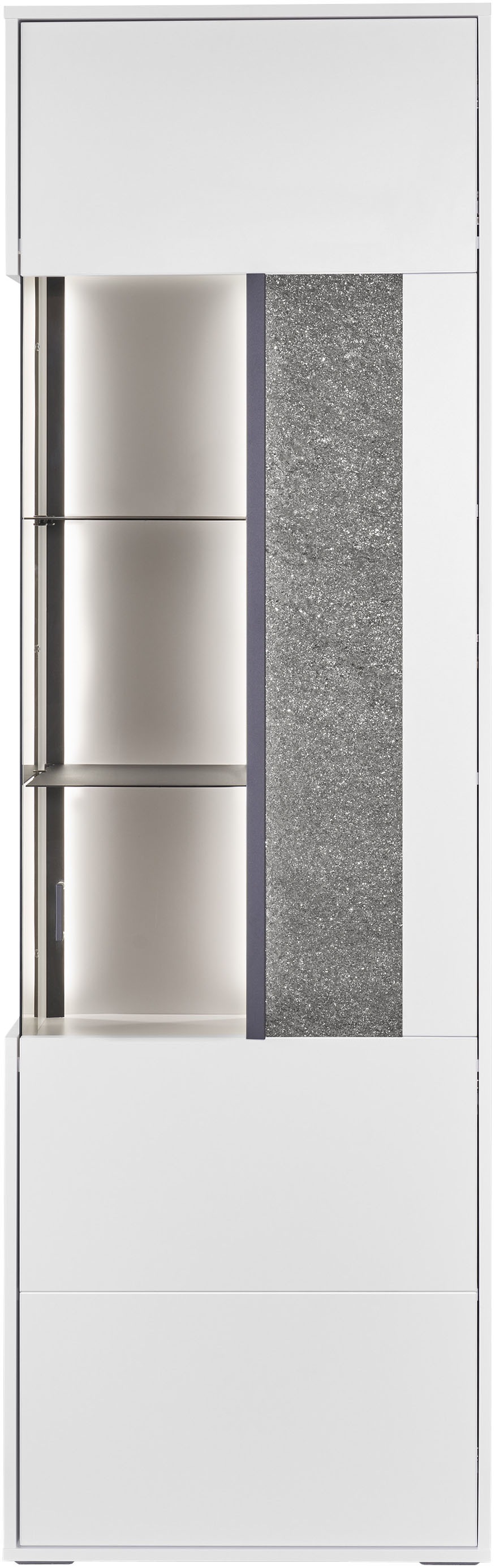 set one by Musterring Vitrine »Deltona«, mit Sandsteinelement, inkl. Beleuchtung, zwei Farben, B64 x H204 cm