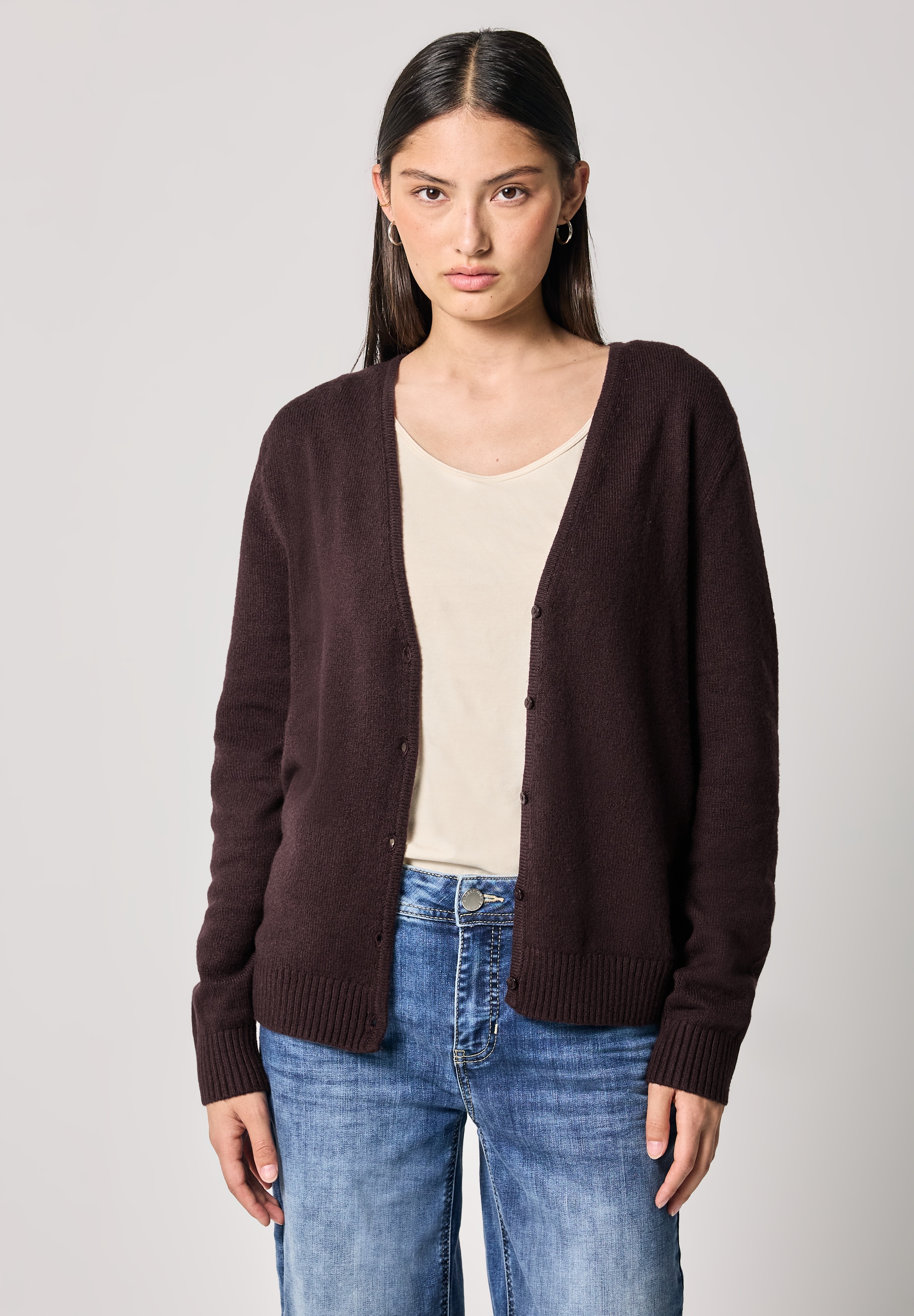 STREET ONE STUDIO Strickjacke, im soften Baumwoll-Mix günstig online kaufen