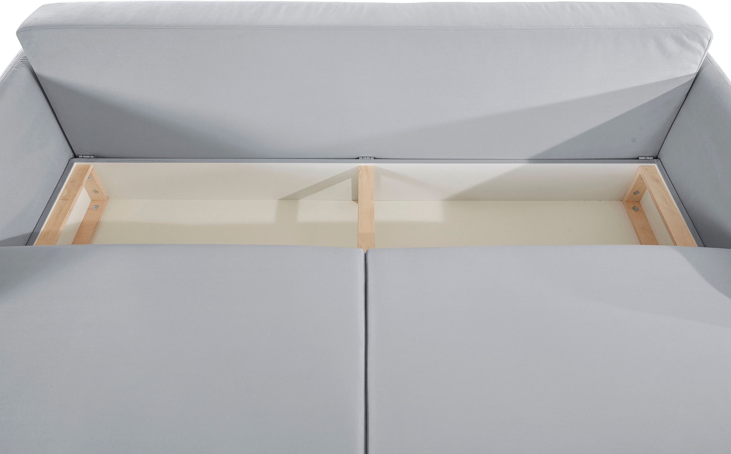 INOSIGN Schlafsofa »Emily«, incl. Bettfunktion und Bettkasten, Seitentache im Armteil, Federkern