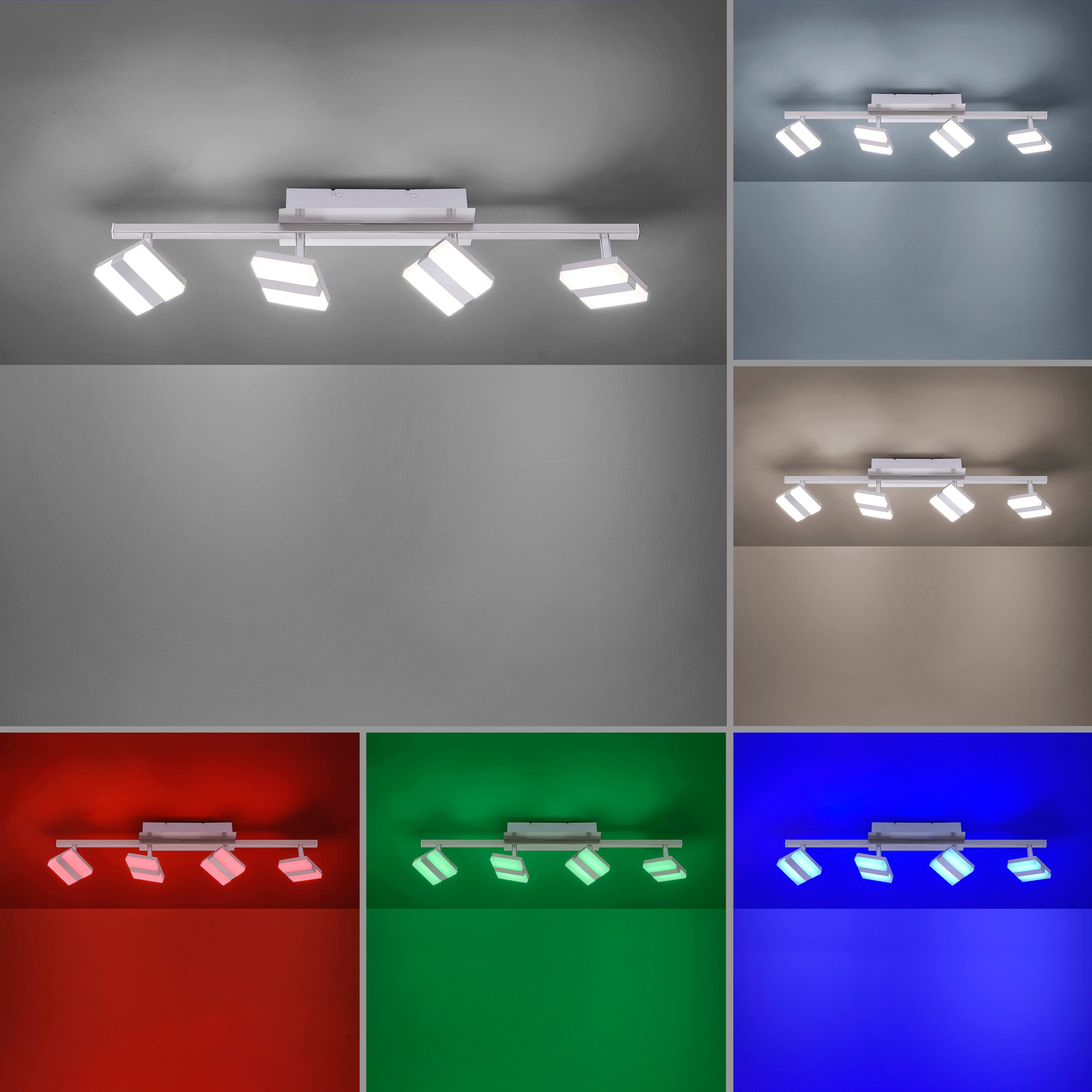 Leuchten Direkt LED Deckenleuchte »Ls-SABI«, 4 flammig-flammig, dimmbar  über Fernbedienung | BAUR