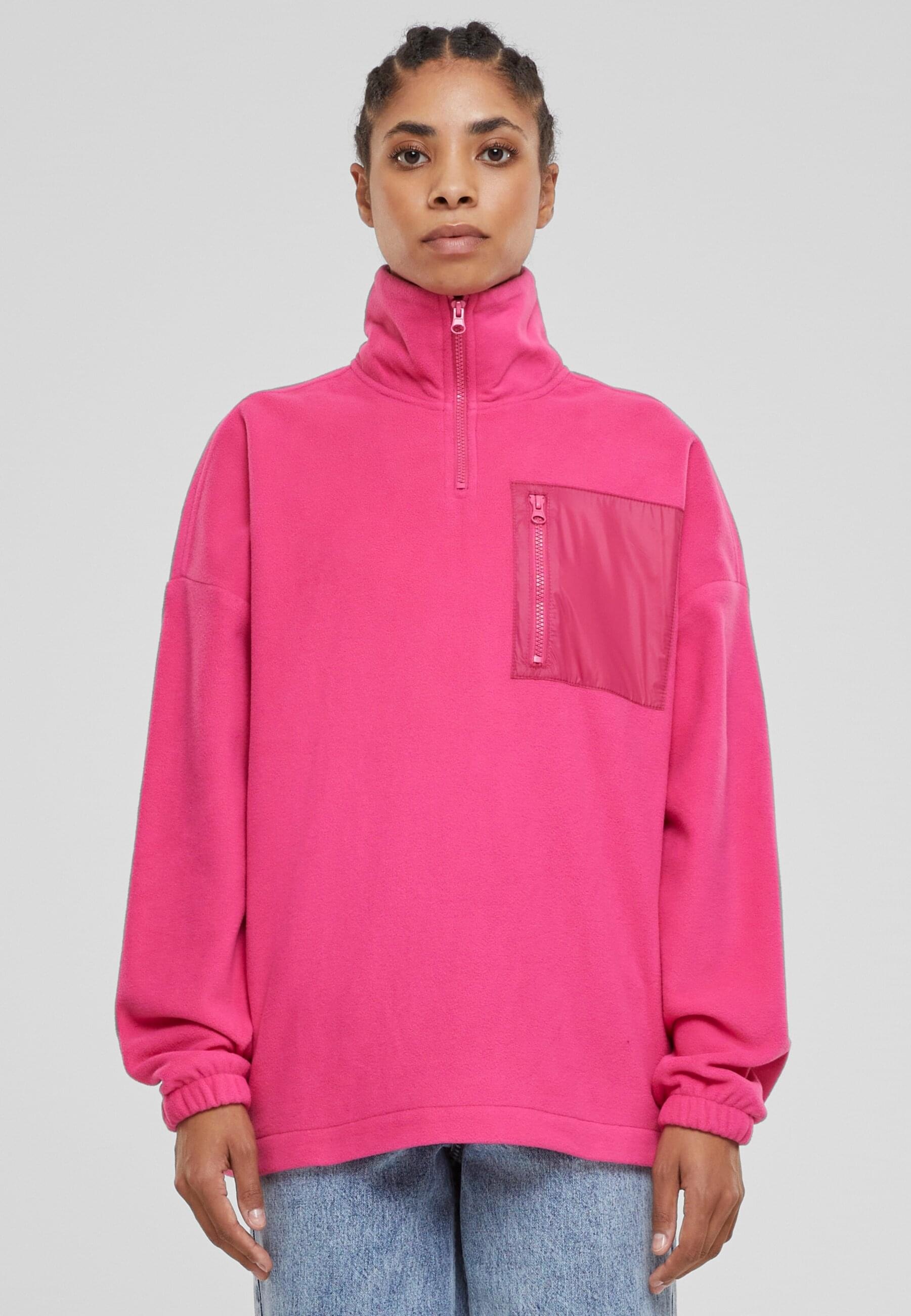 URBAN CLASSICS Sweater »Urban Classics Damen Ladies Polar Fleece Troyer«