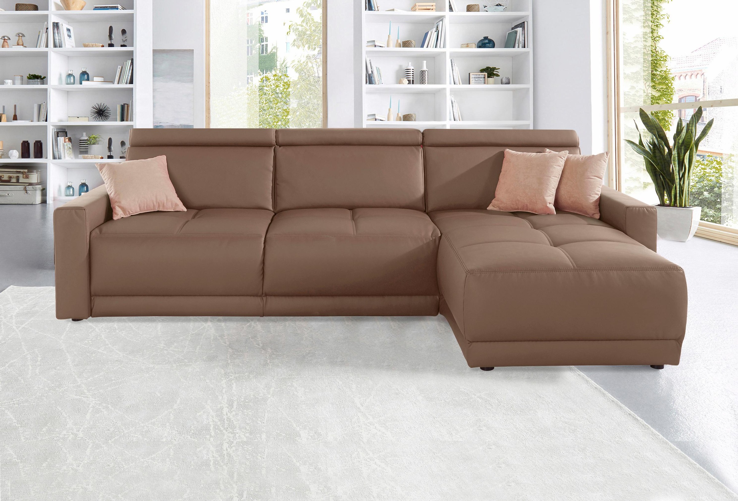 DOMO collection Ecksofa "Ava mit moderner Sitzheftung & toller Doppelnaht, günstig online kaufen