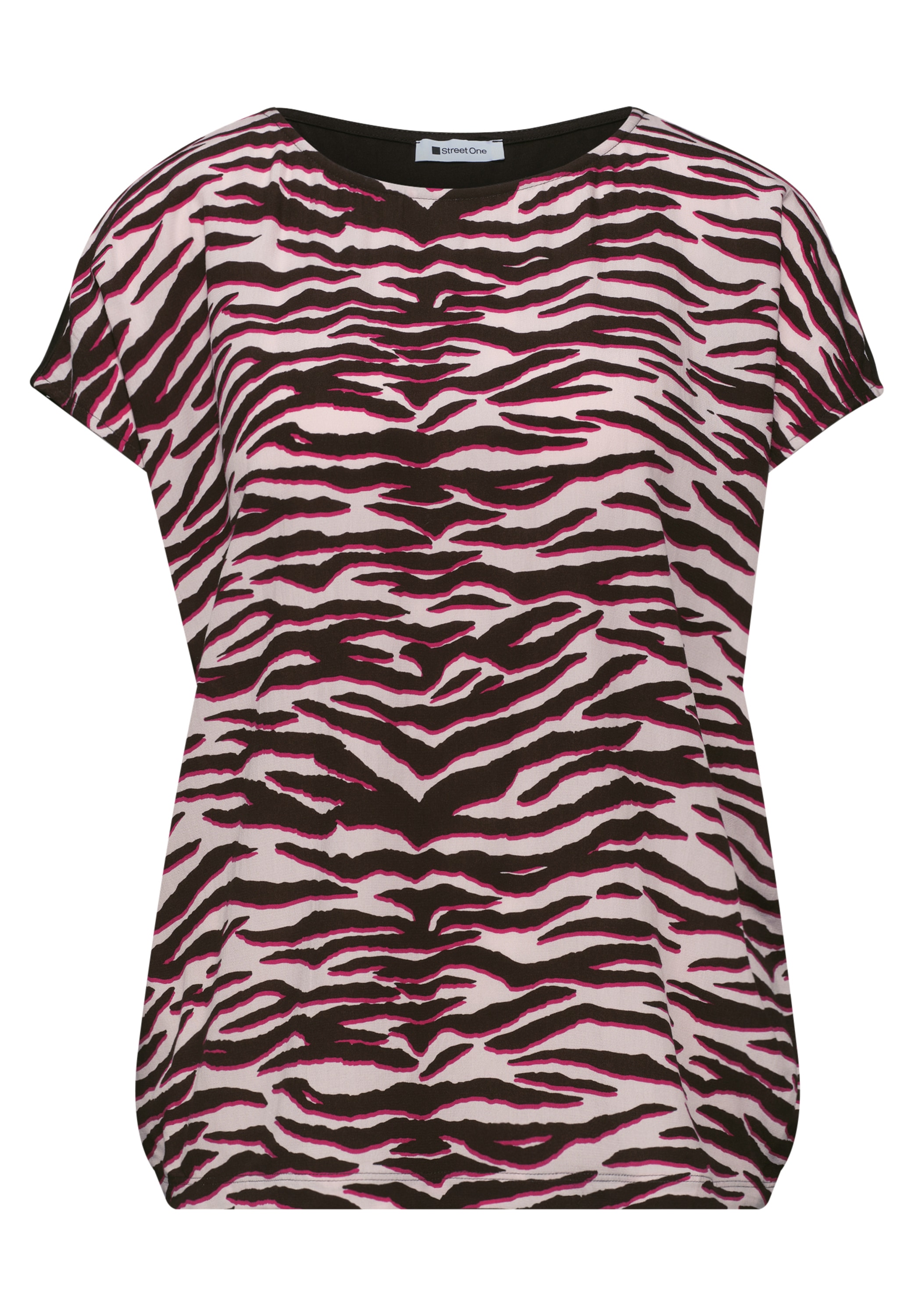 STREET ONE Shirttop Sommershirt mit Front im Animal-Look