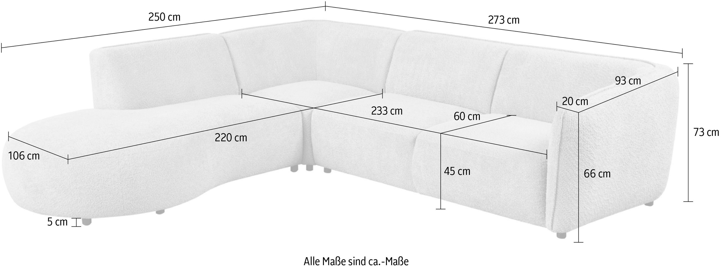 andas Ecksofa »Ostrup«, schlichtes modernes Design, in verschiedenen Farben