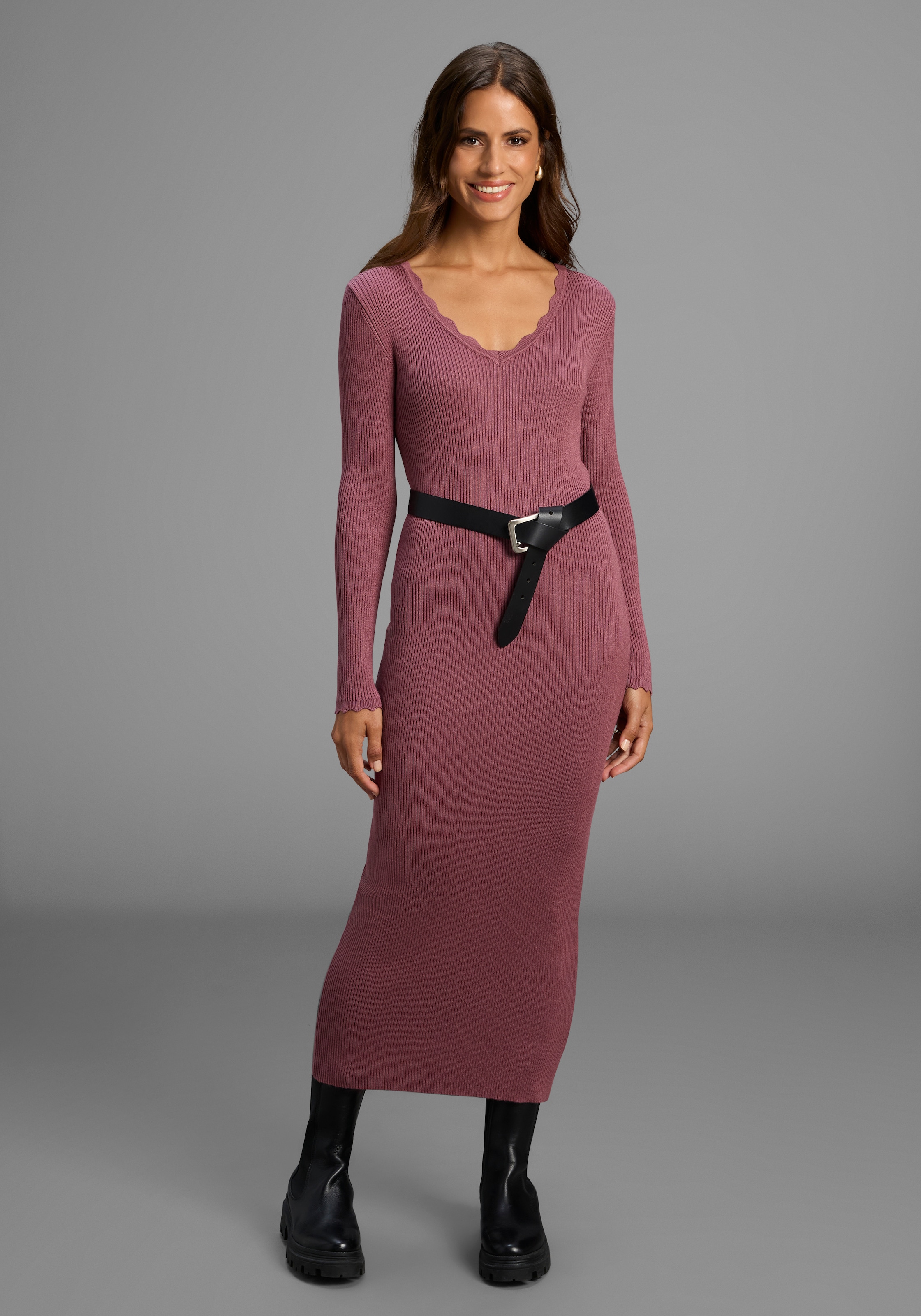 Laura Scott Strickkleid, Basic mit besonderem Detail günstig online kaufen