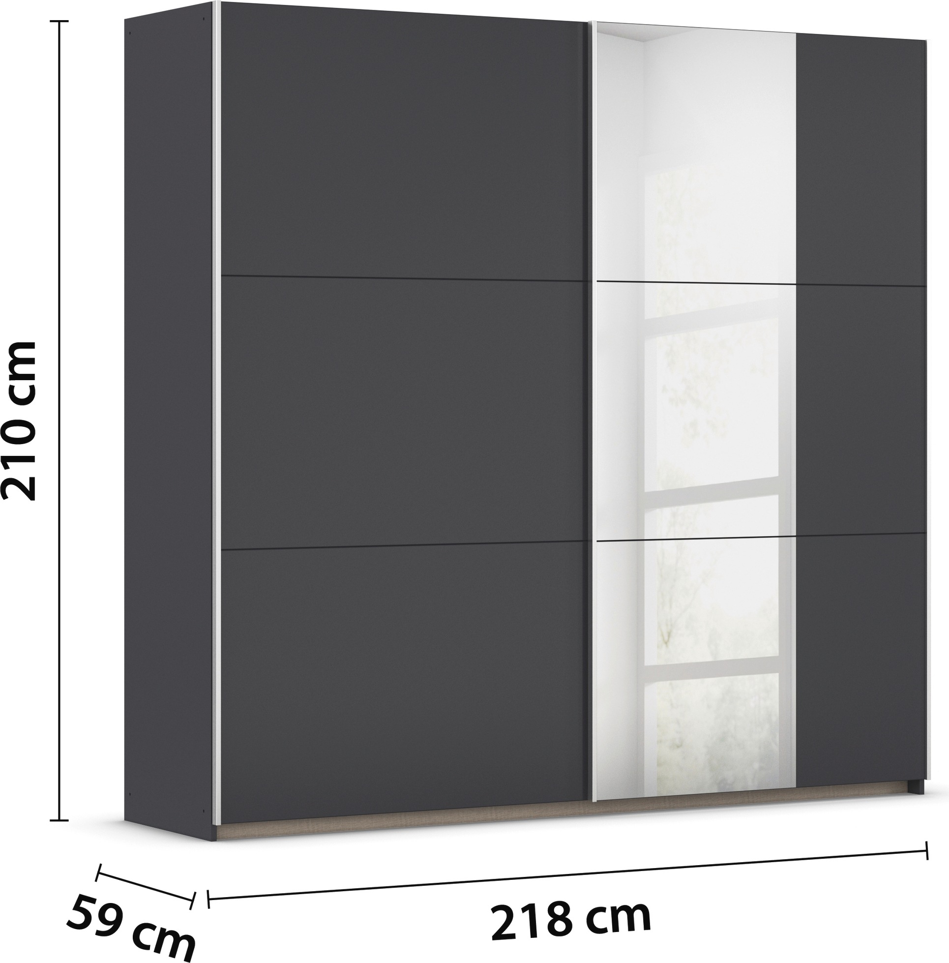 rauch Schwebetürenschrank »Kleiderschrank Garderobe TOPSELLER AURELIO mit 3 Ausstattungsvarianten«, 3 verschiedene Ausstattungsvarianten Griffe aus Metall MADE IN GERMANY