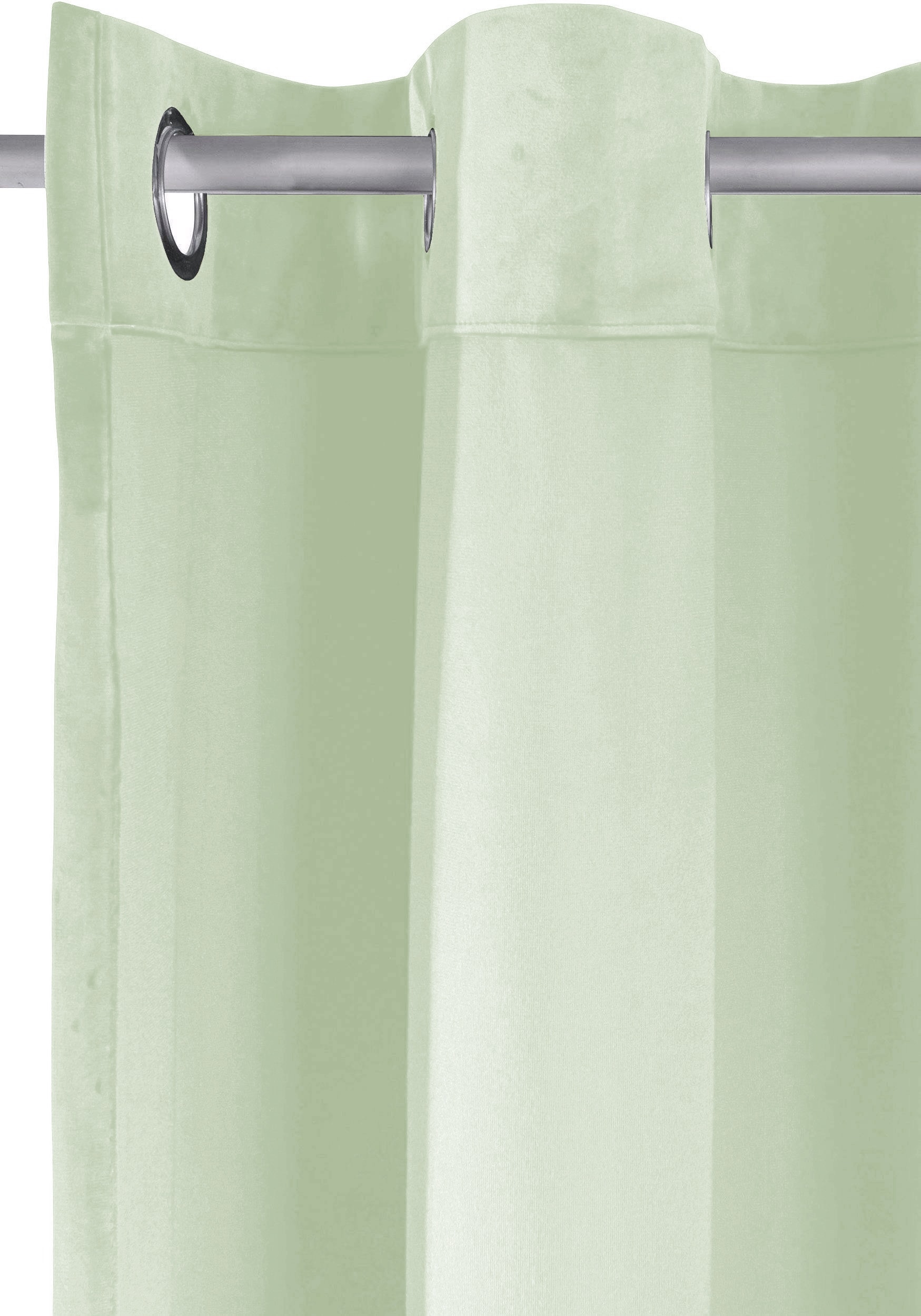 OTTO home Vorhang »Velvet Uni, Ösen, blickdicht, 2er-Set, Samt« Ösen 2 Stk. tlg. Blickdichter Samt, 2-er Set, edel, Gardine, multifunktional,