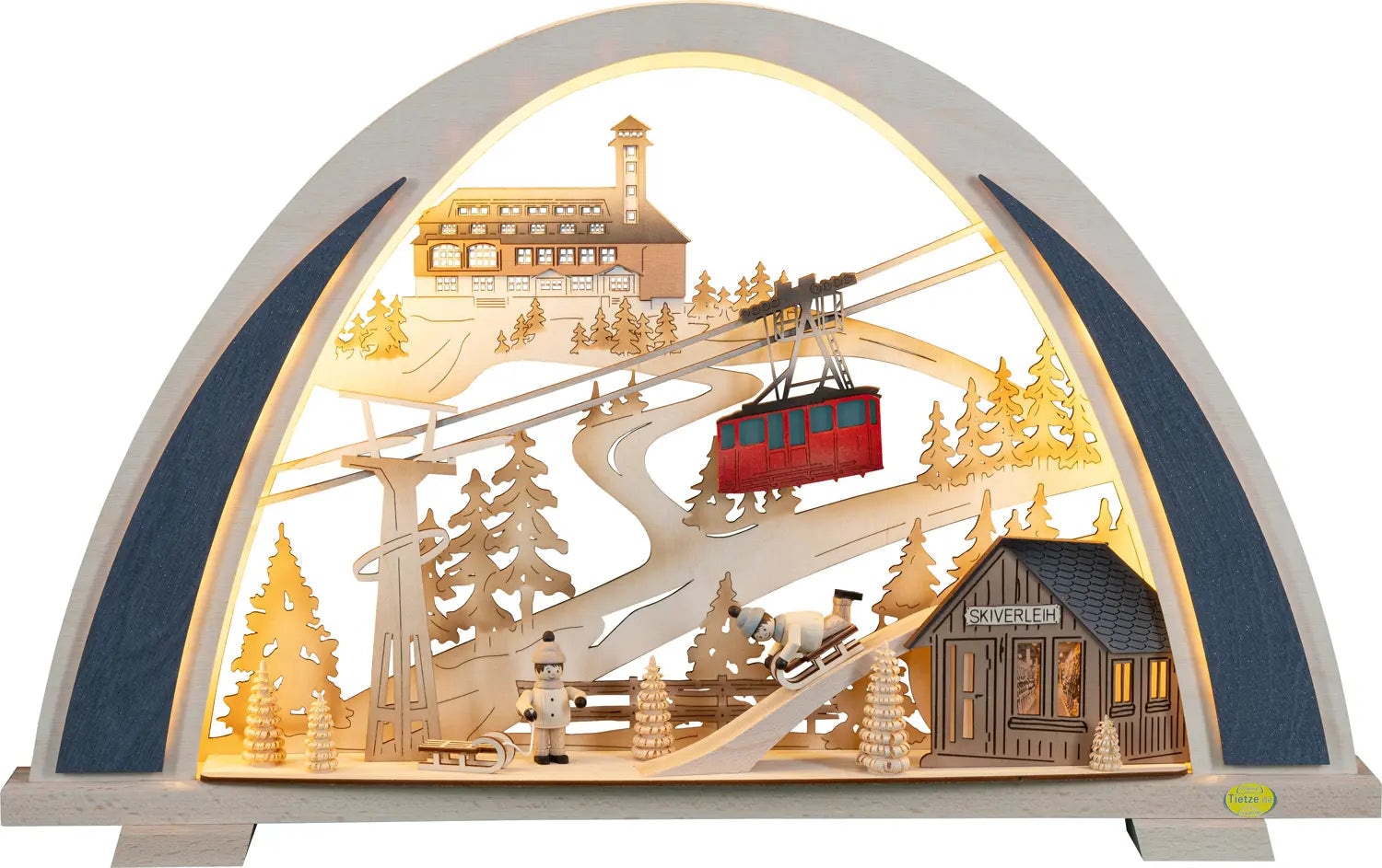 Tietze Erzgebirgsdegn LED Schwibbogen "NEW LINE Fichtelbergidylle exklusiv günstig online kaufen