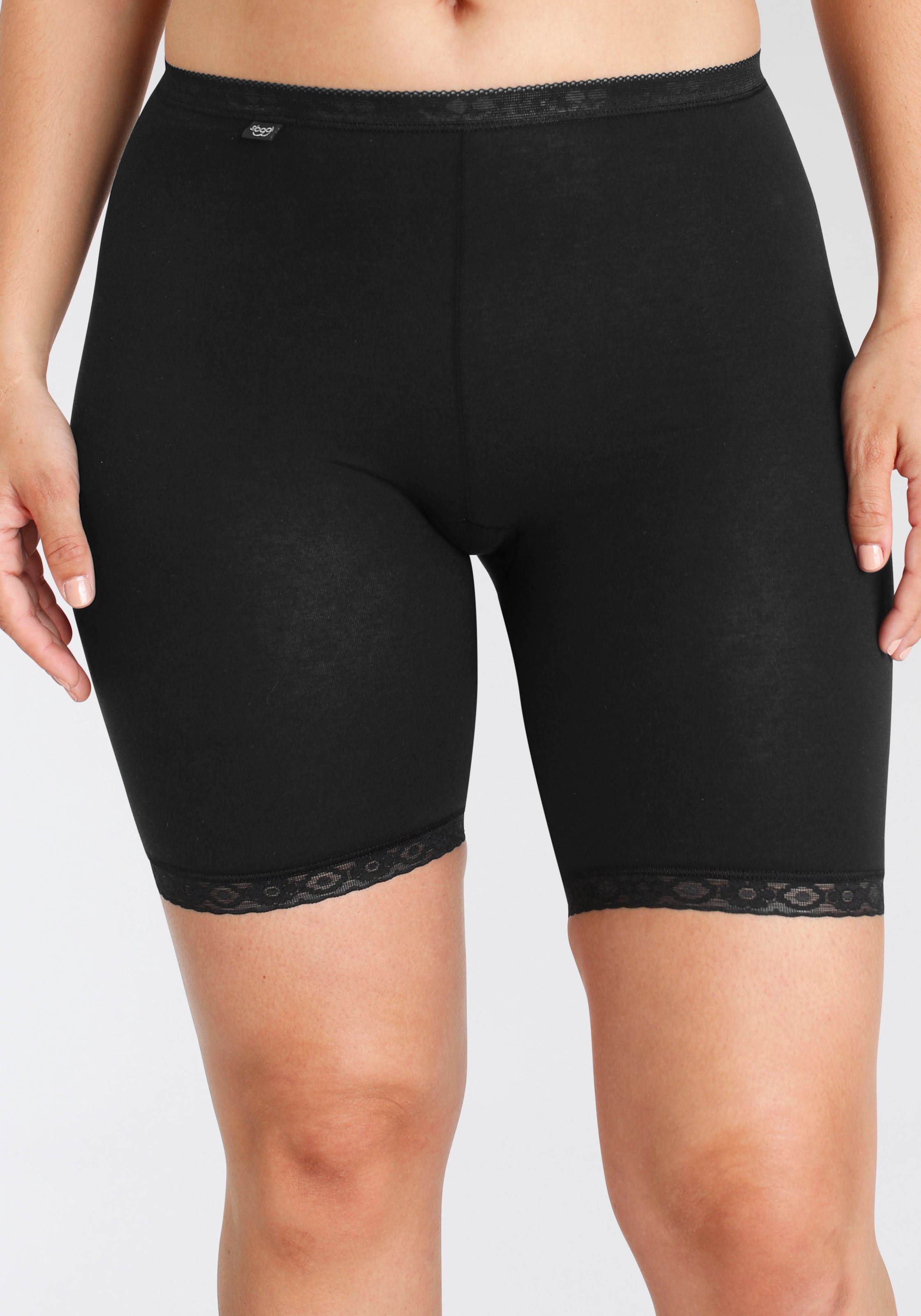 sloggi Lange Unterhose "Basic+ Long 2P", (2er Pack), Spitzenbesatz, weiche günstig online kaufen