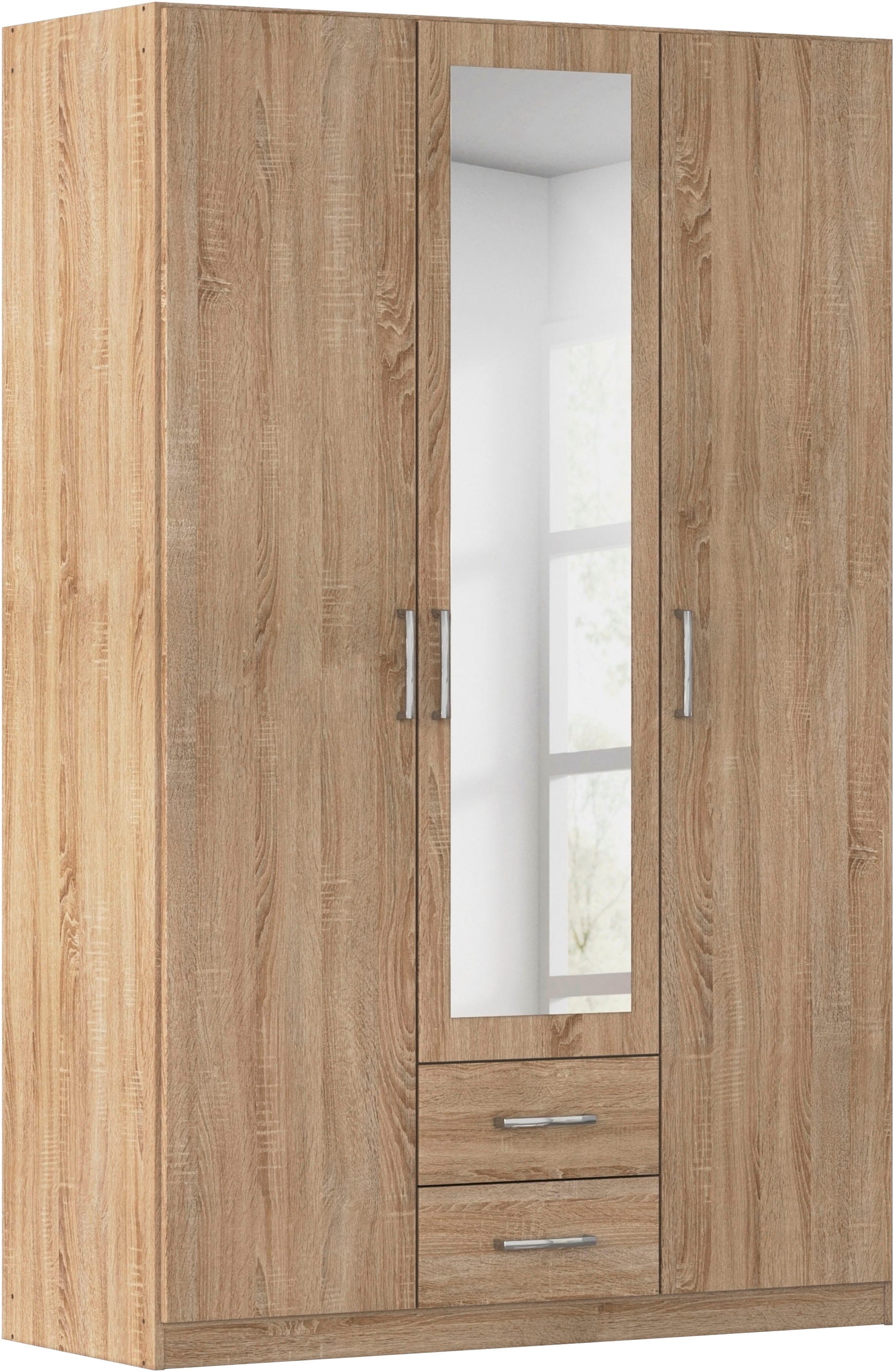 rauch Kleiderschrank "Schrank Garderobe Ankleide GAMMA Breiten 91/136/181/226/271/315/360 cm" in 3 Ausstattungen BASIC/CLASSIC/PREMIUM (inkl. SOFT-CLOSE-Funktion), verschiedene Griff-Varianten, mit Spiegel TOPSELLER MADE IN GERMANY