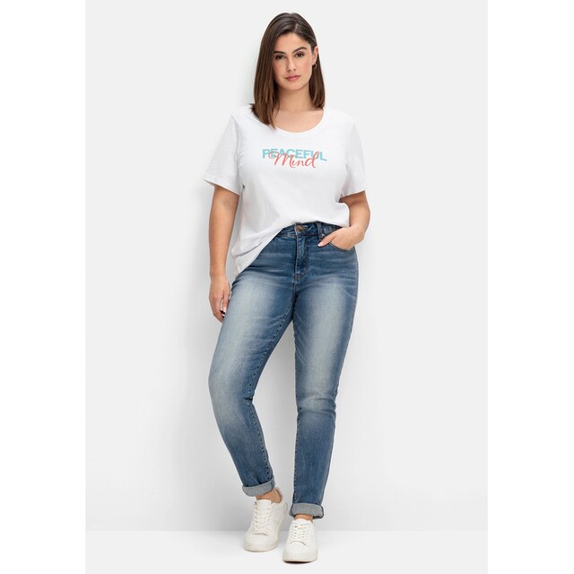 Sheego T-Shirt »Große Größen«, mit Statement-Frontdruck für kaufen | BAUR