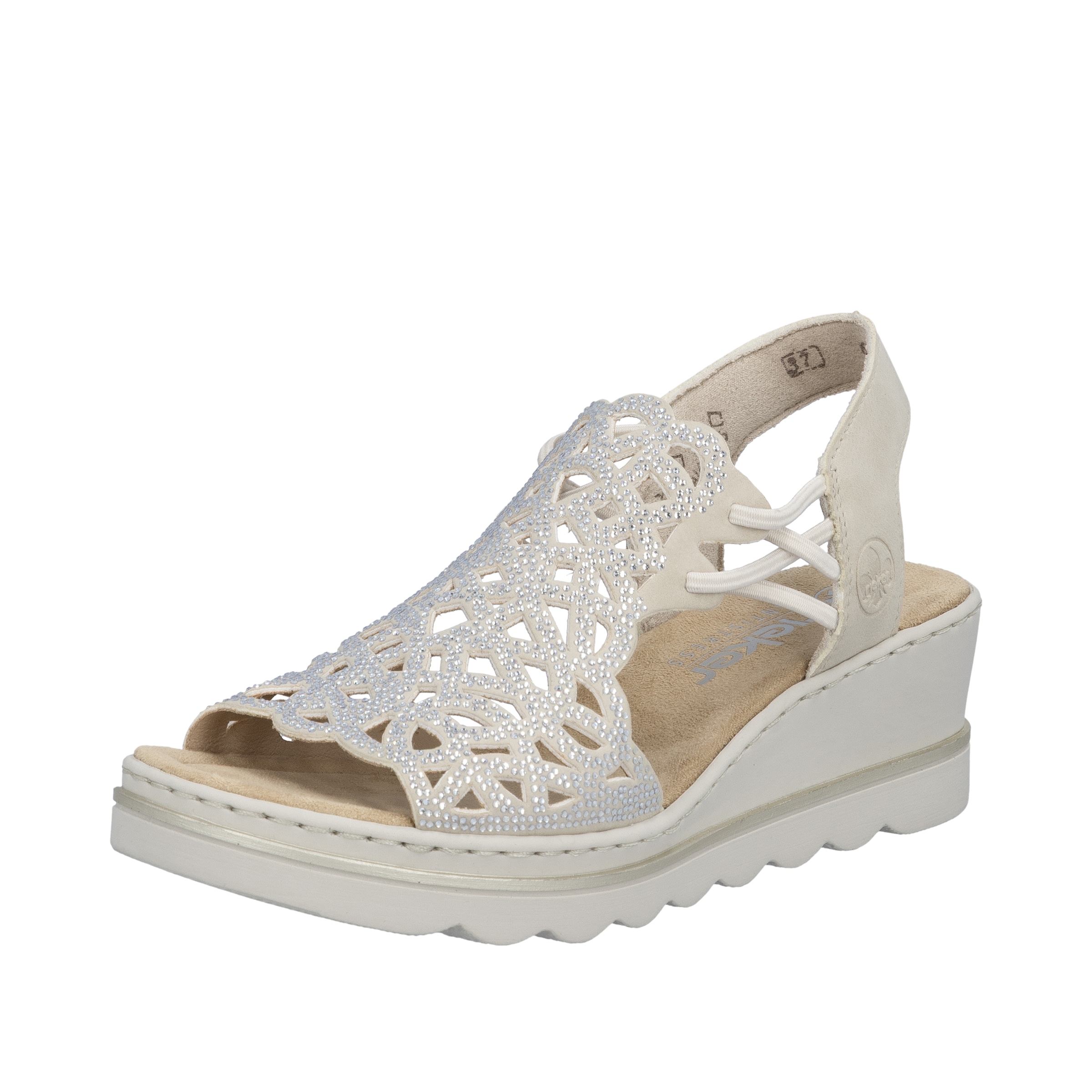 Rieker Sommerschuh, Plateausandale, Schlupfschuh mit Schmucksteinchen