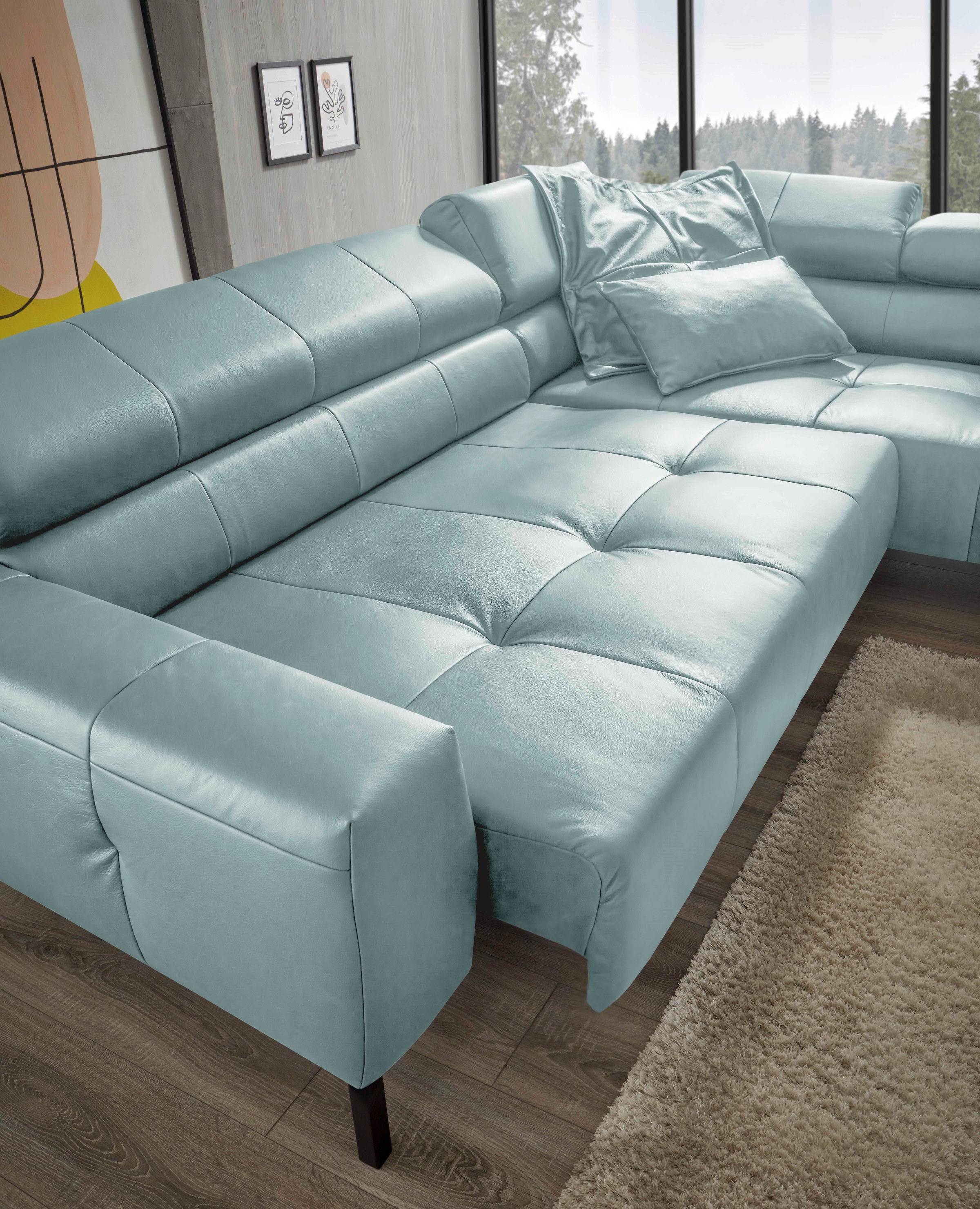 Places of Style Ecksofa »Cleveland, L-Form, incl. Kopfteilverstellung, Breite 276 cm«, wahlweise elektrischer Sitzvorzug