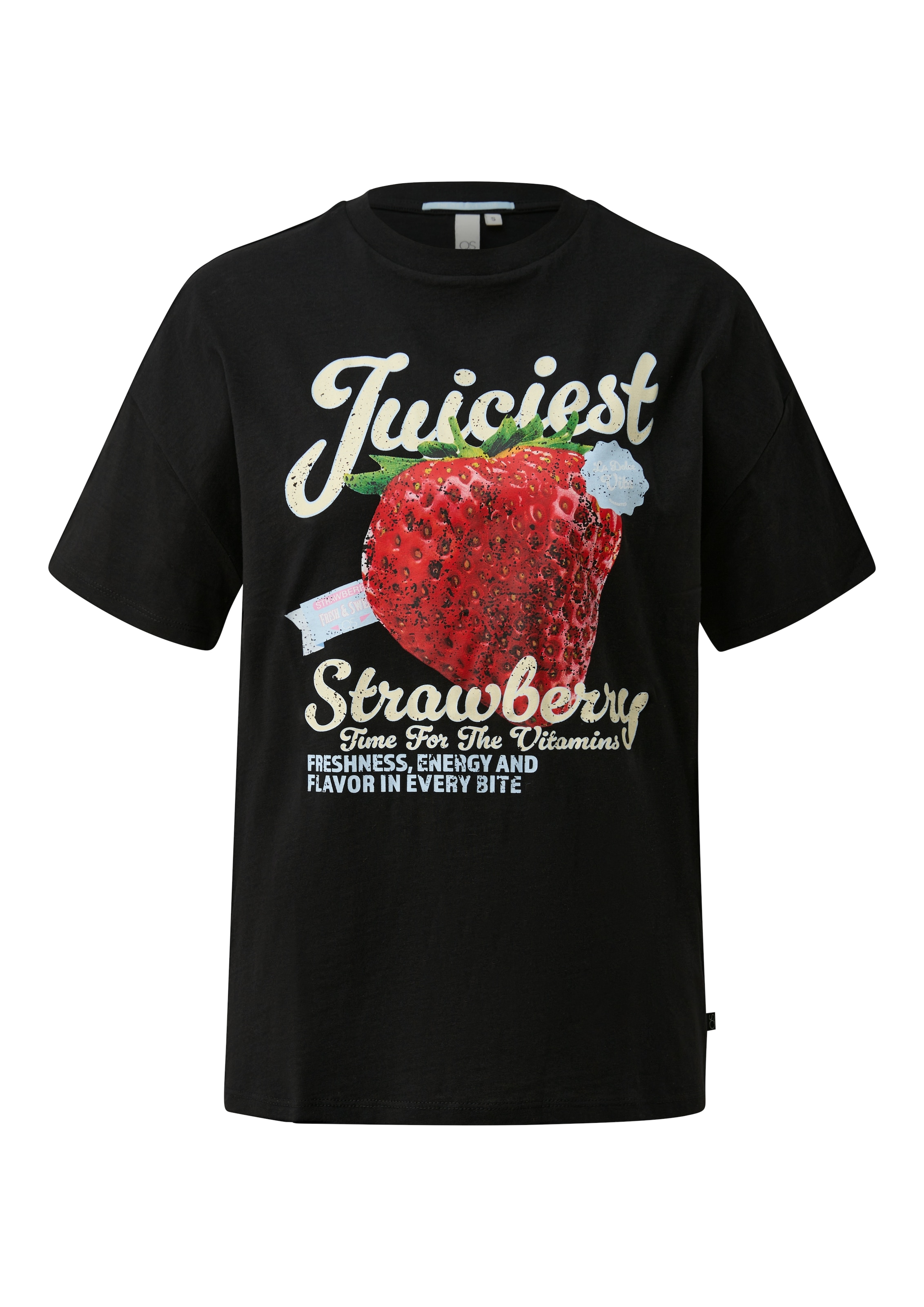 QS Kurzarmshirt Sommershirt mit großem Print