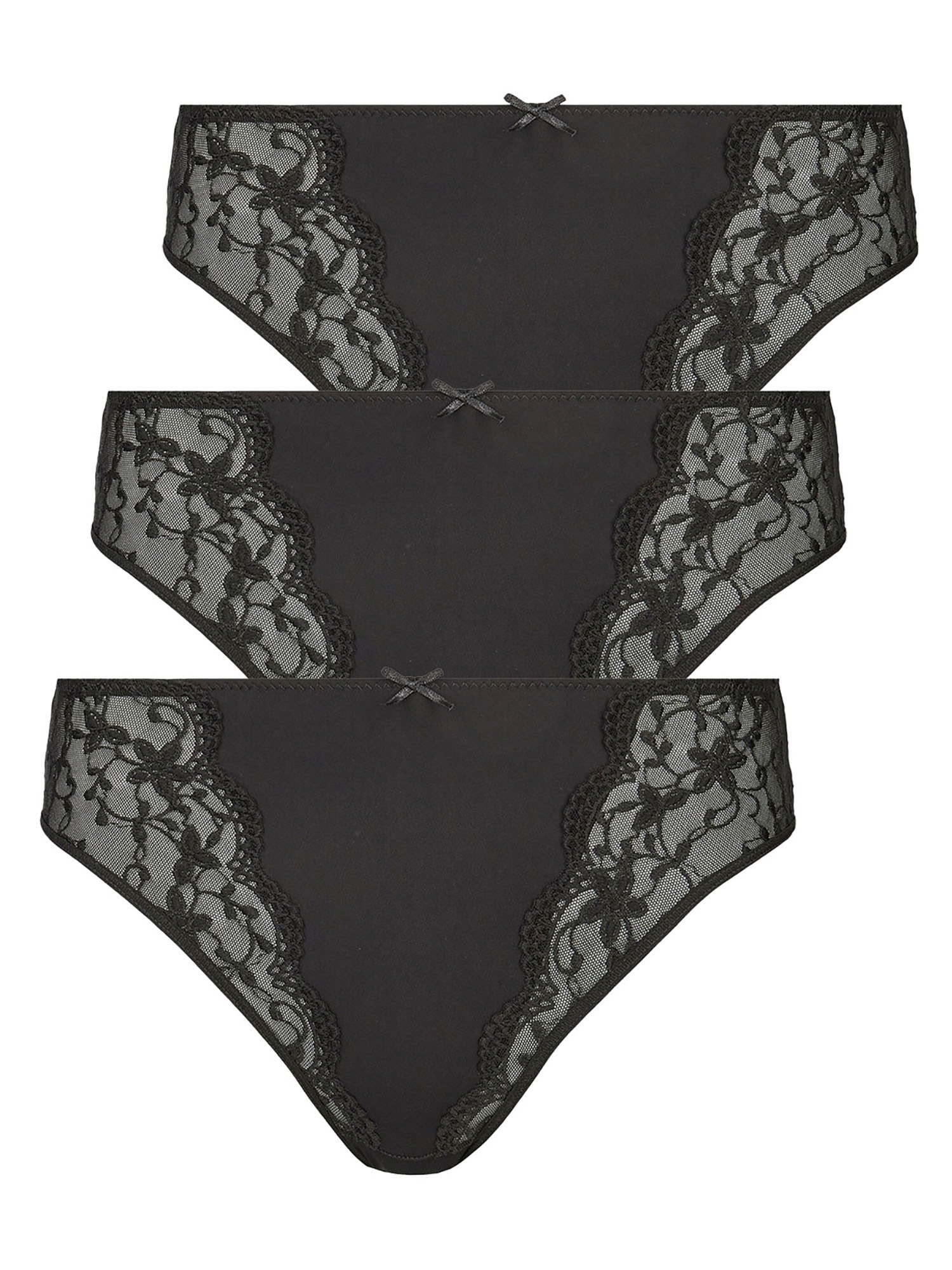 NINA VON C. Damen Jazz-Pants Slips "3er Pack Damen Jazzpant Silver Edition", Gr. 42, schwarz, Stoff, Obermaterial: 86% Polyamid PA. 14% Elasthan EL.,