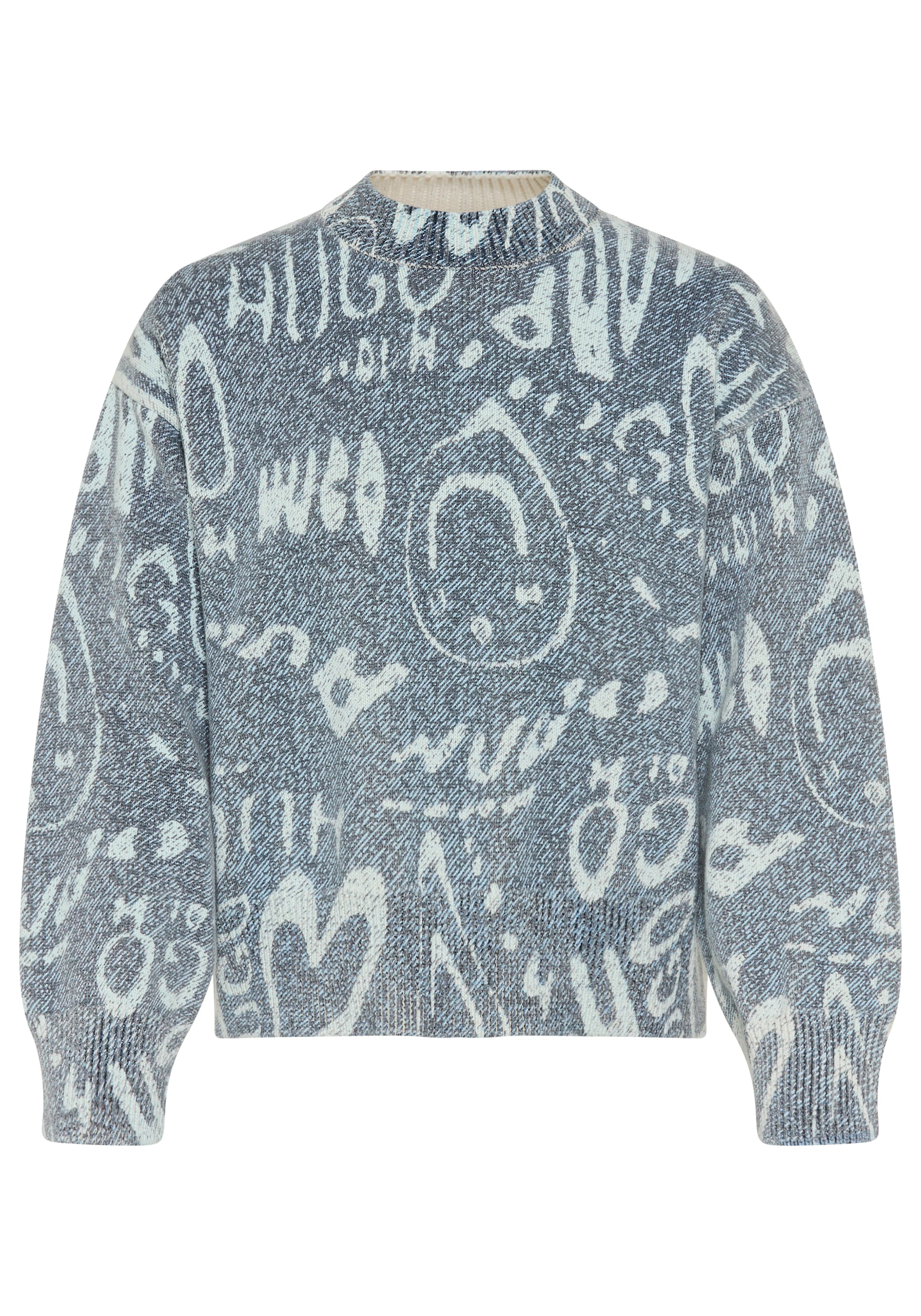 HUGO Blue Strickpullover "Slicary" mit Allover-Muster, oversize günstig online kaufen