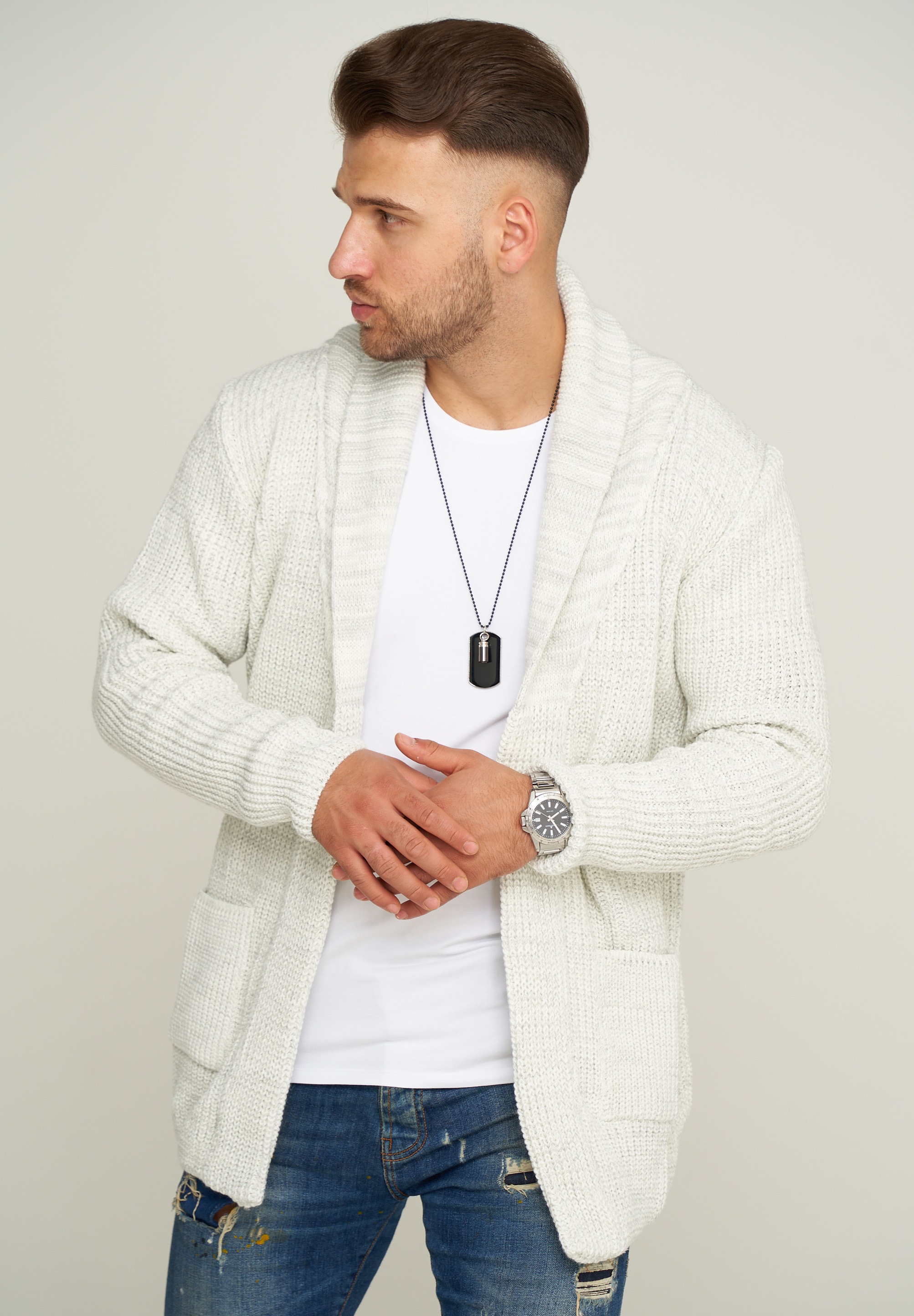behype Strickjacke "MKCARDY45", mit Schalkragen günstig online kaufen