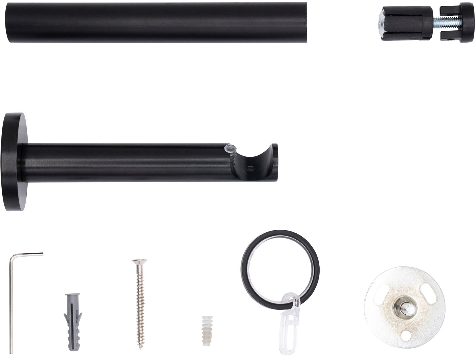 mydeco Gardinenstange »20mm Match Wandträger 12 cm«, 1 läufig-läufig, Fixmaß