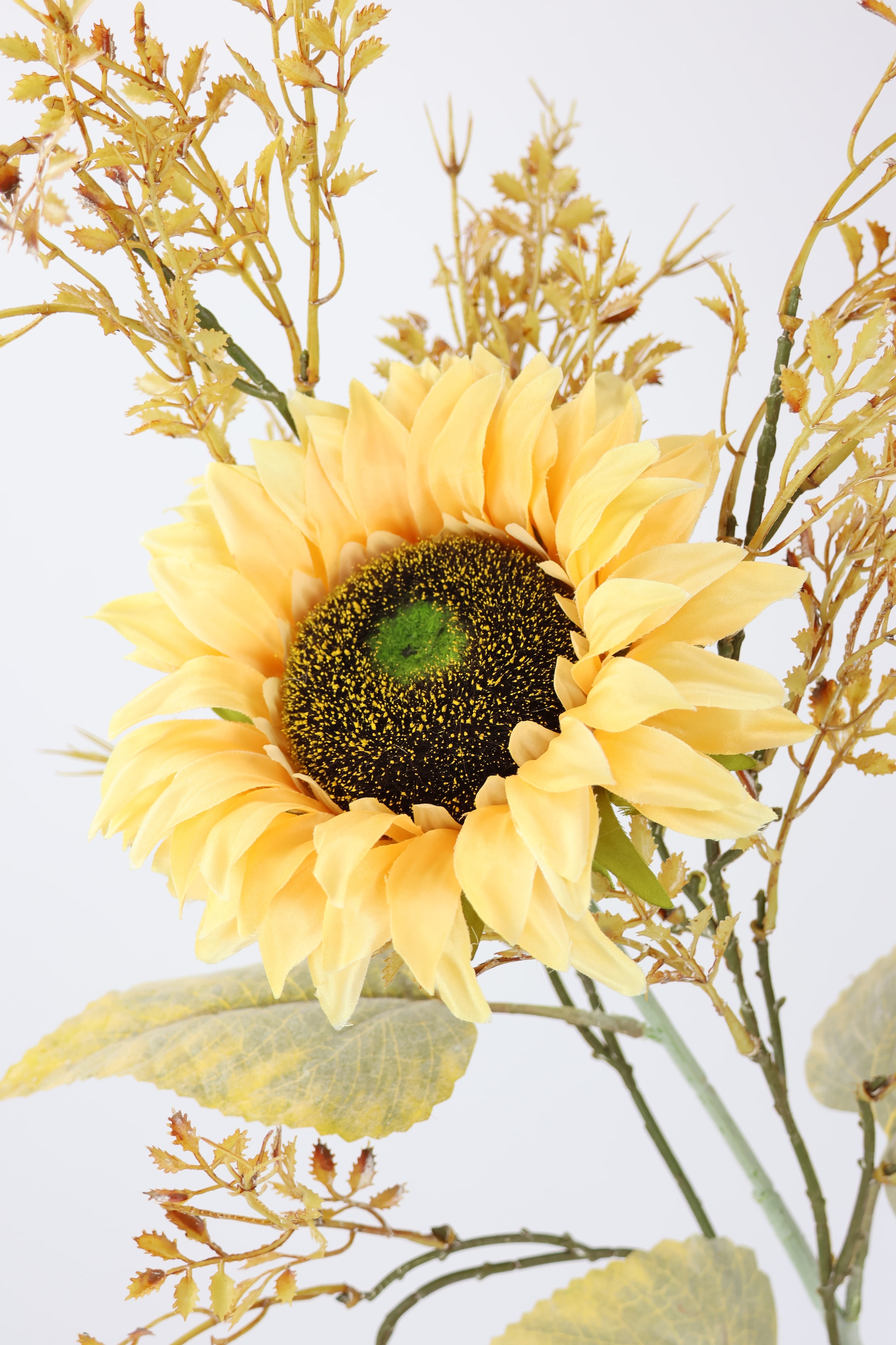 I.GE.A. Kunstblumenstrauß »Kunstblumen Set Sonnenblume«, Mit Dekozweig 70cm Blumenarrangement Sonnenblumenzweig künstlich Deko