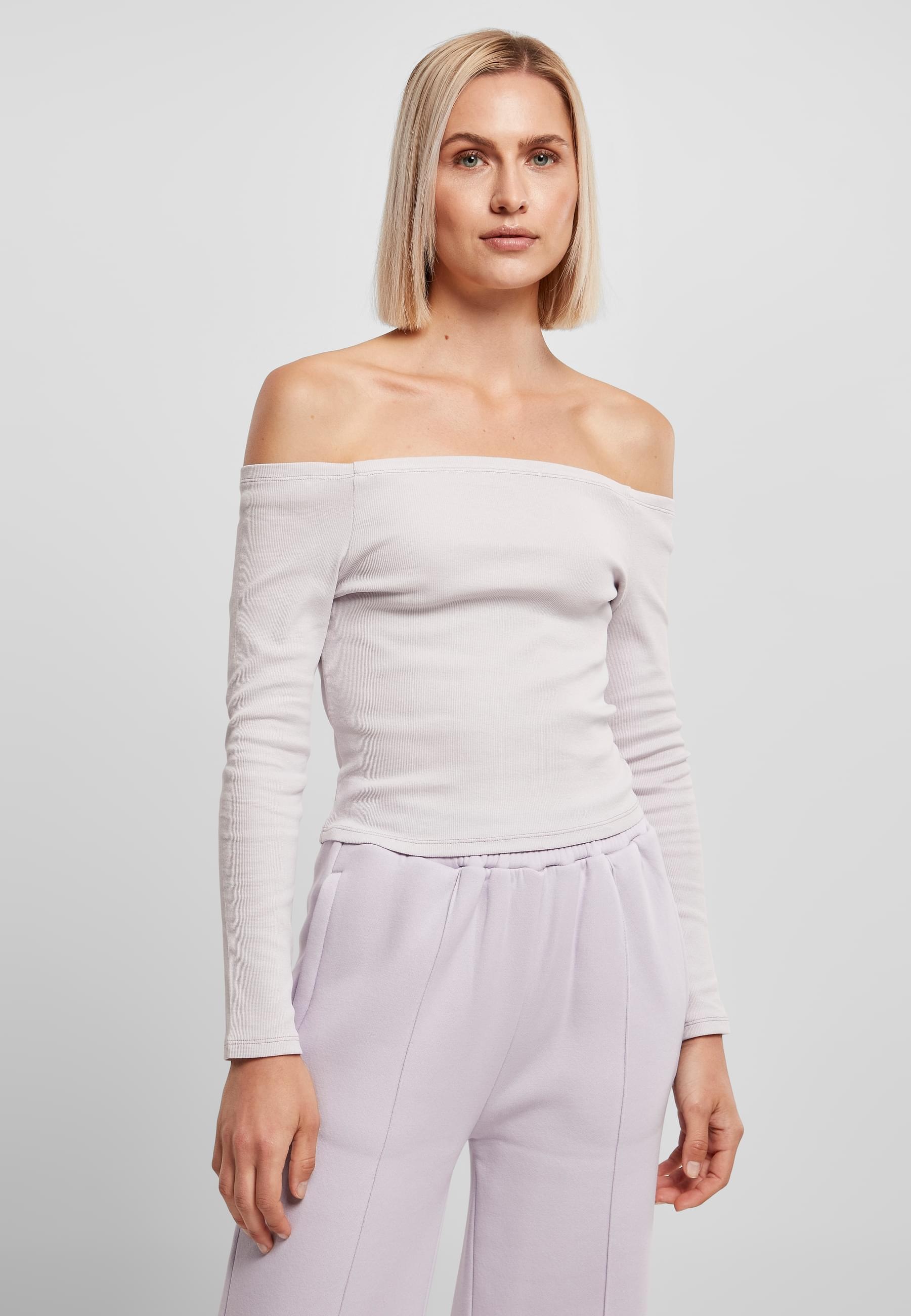 URBAN CLASSICS Langarmshirt »Urban Classics Damen Ladies Off Shoulder Rib Longsleeve«, (1 tlg.)