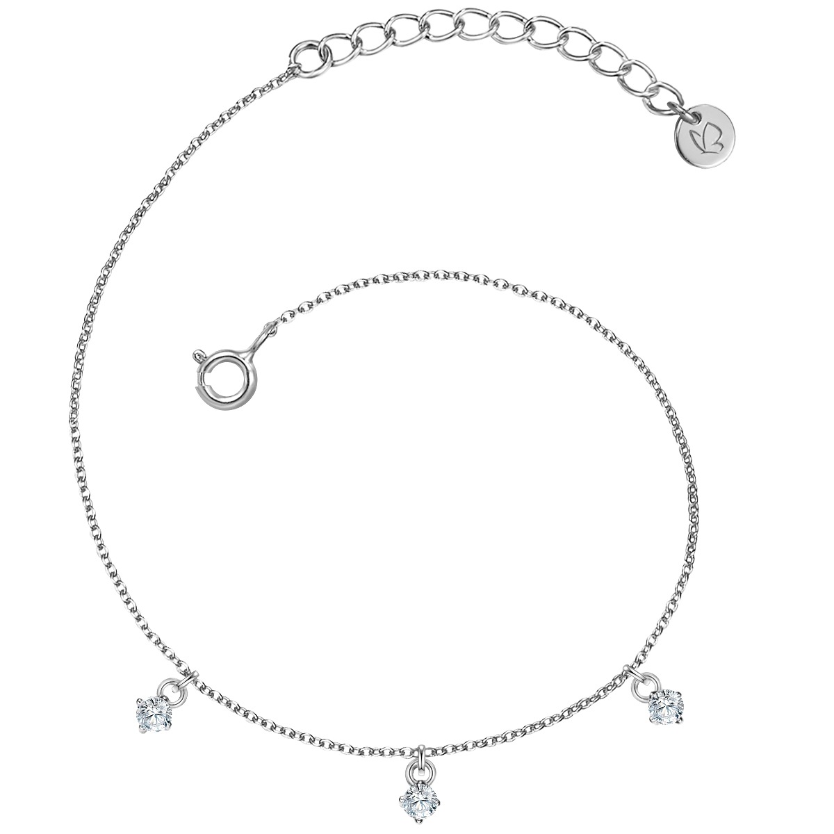 Damen Gliederarmband "GSM2020", Silber 925 (Sterlingsilber)silber, weiß, GLANZSTÜCKE MÜNCHEN, Silber 925 (Sterlingsilber), Armbänder, Motiv Herz