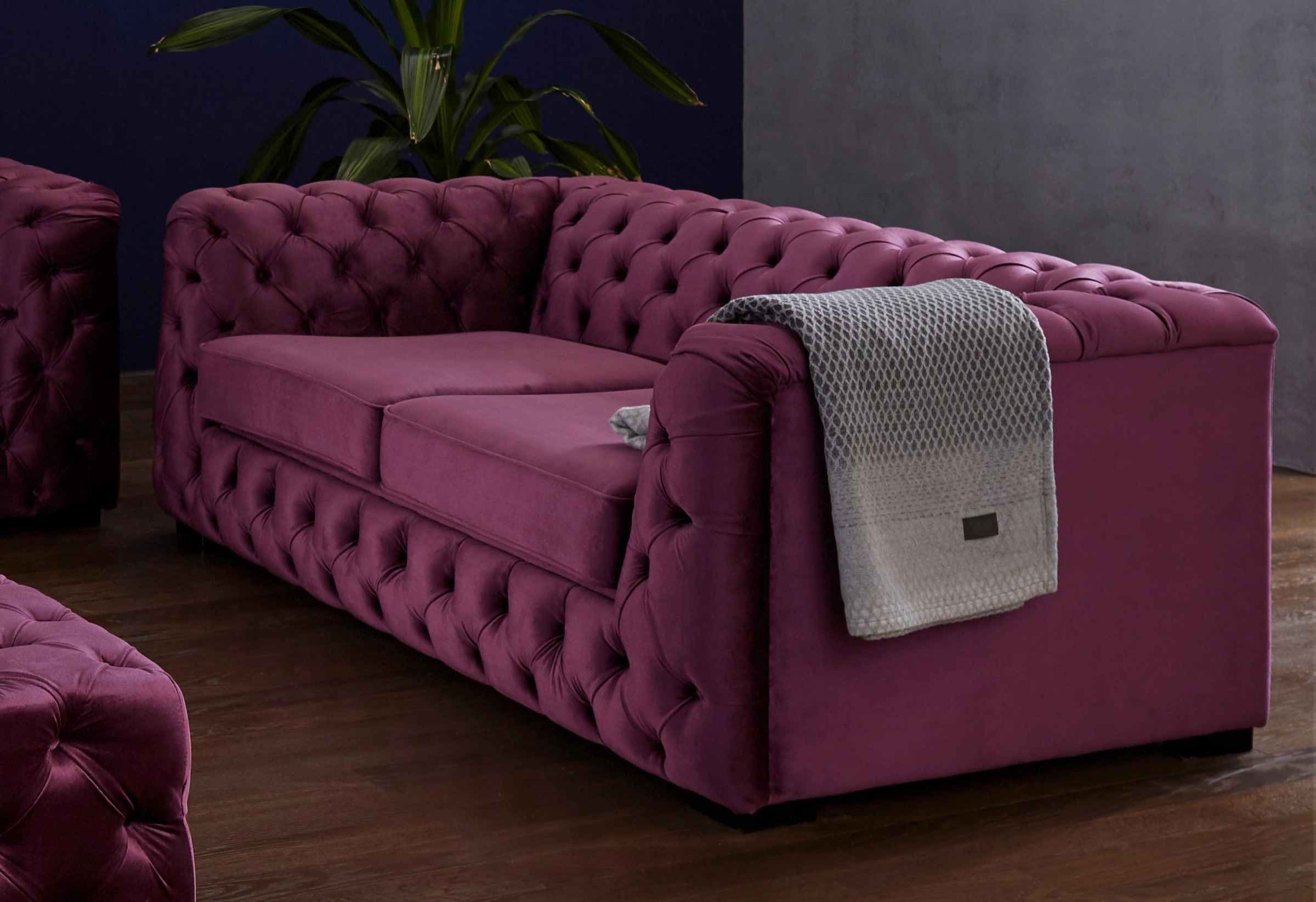 Home affaire Chesterfield-Sofa "Kalina" mit klassischer Chesterfield-Knopfh günstig online kaufen