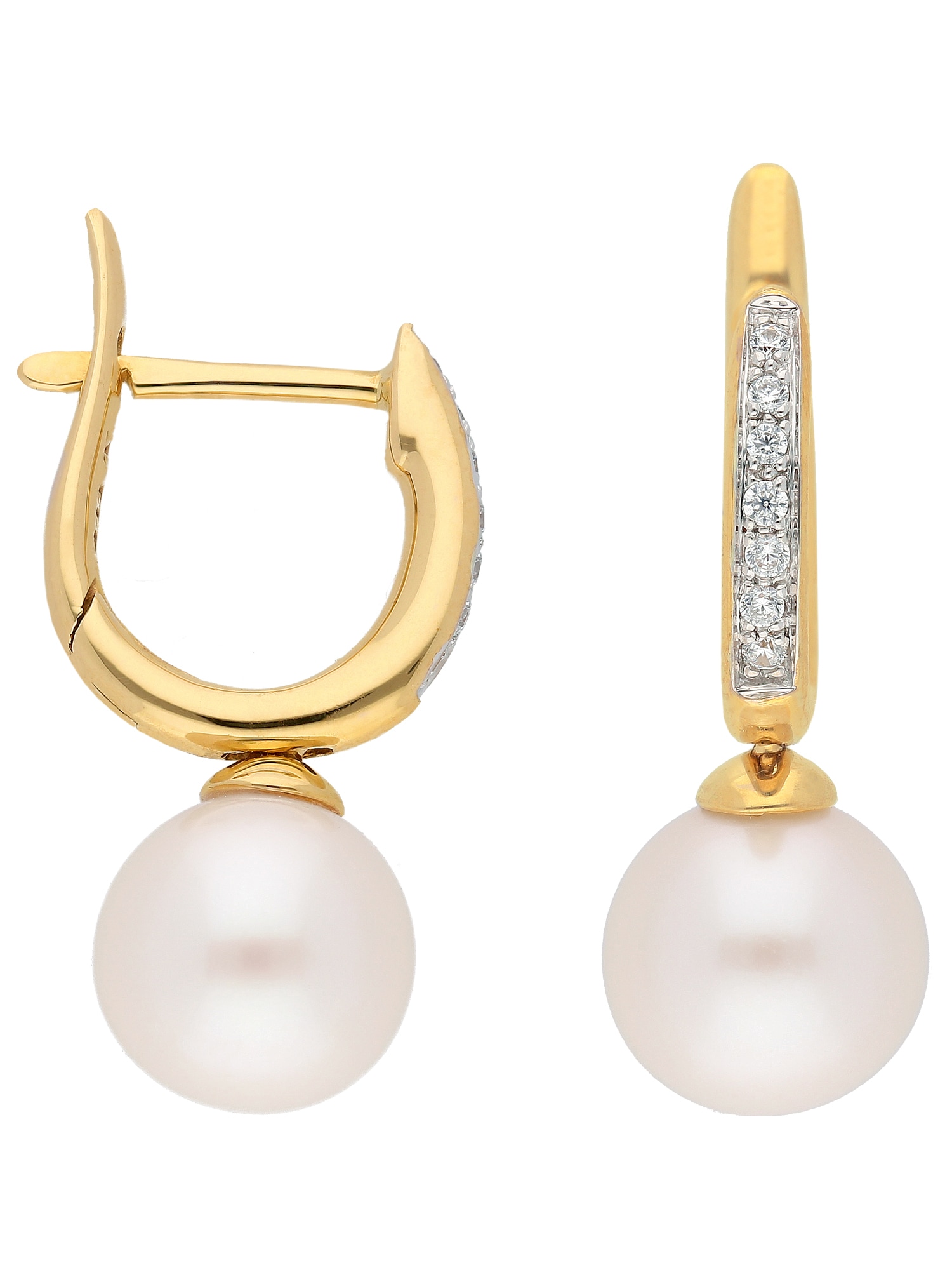 Adelia´s Paar Ohrhänger »333 Gold Ohrringe Creolen Ø 11 mm«, mit Zirkonia  Goldschmuck für Damen online kaufen | BAUR | Creolen